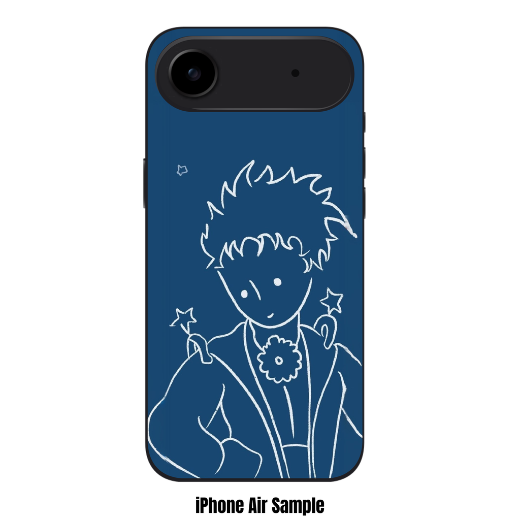 The Little Prince Phone Case For iPhone Samsung Galaxy Pixel - The Little Prince Line Art Portrait On Navy Background