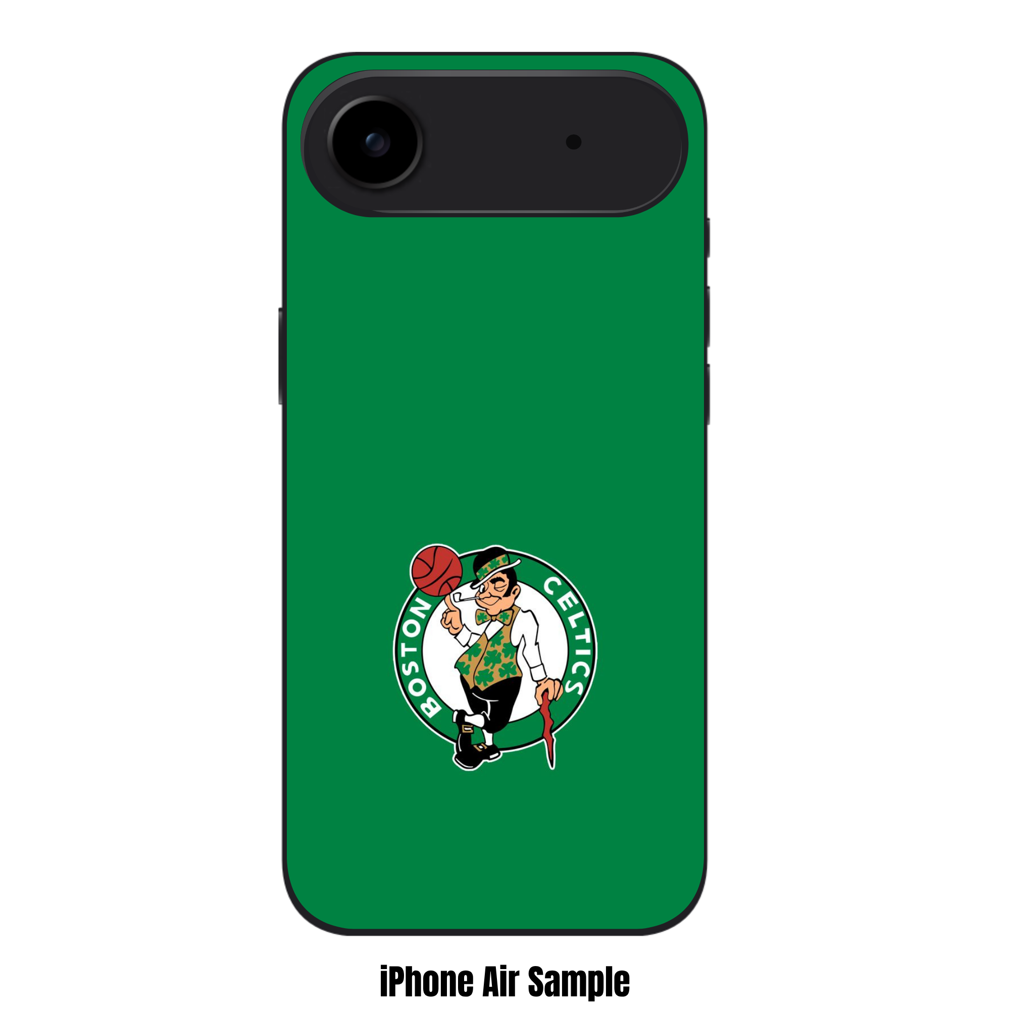 NBA Boston Celtics Phone Case For iPhone Samsung Galaxy Pixel - Boston Celtics Lucky The Leprechaun Logo On Green Background