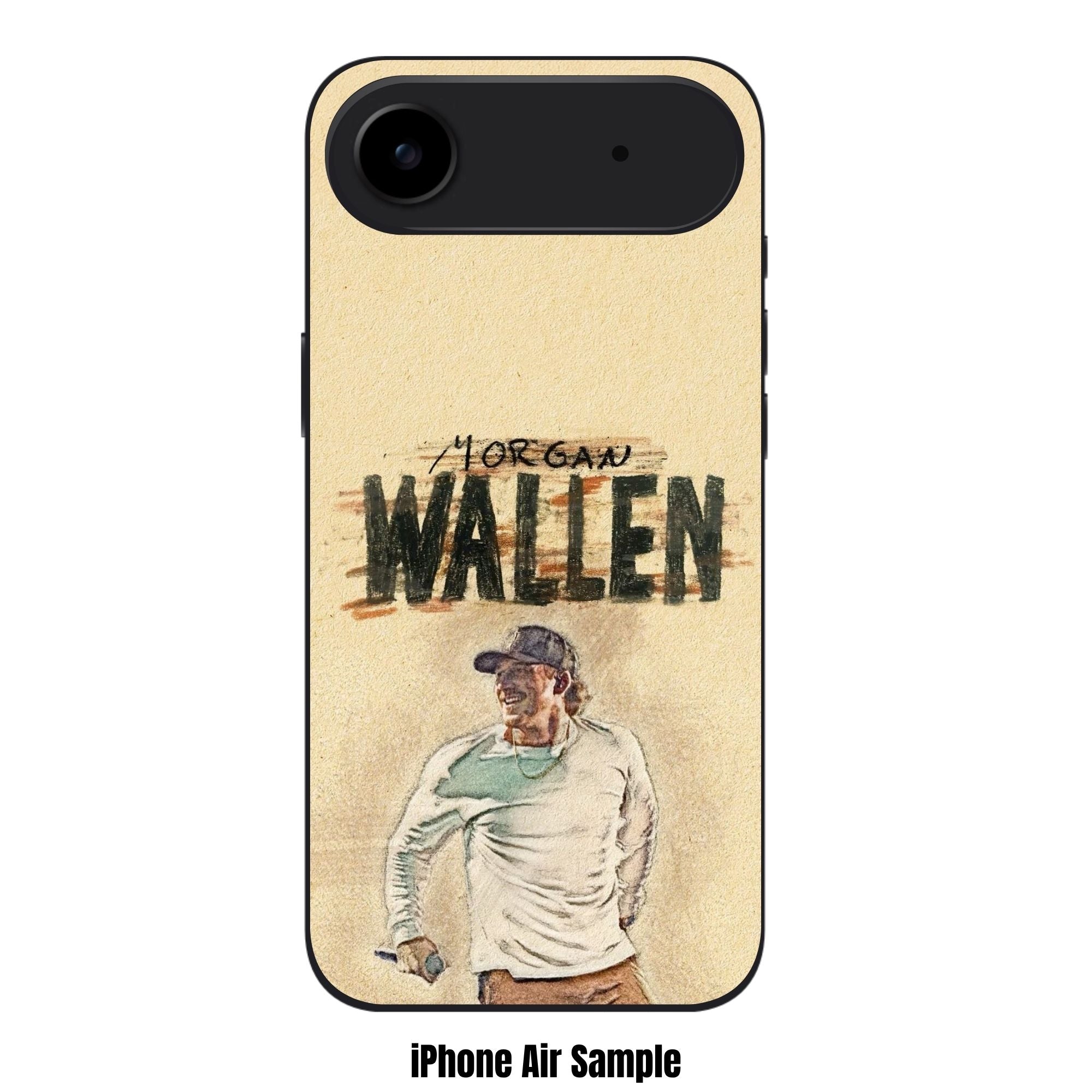 Morgan Wallen Phone Case For iPhone Samsung Galaxy Pixel - Morgan Wallen Sketch Graphic Art In Beige Background