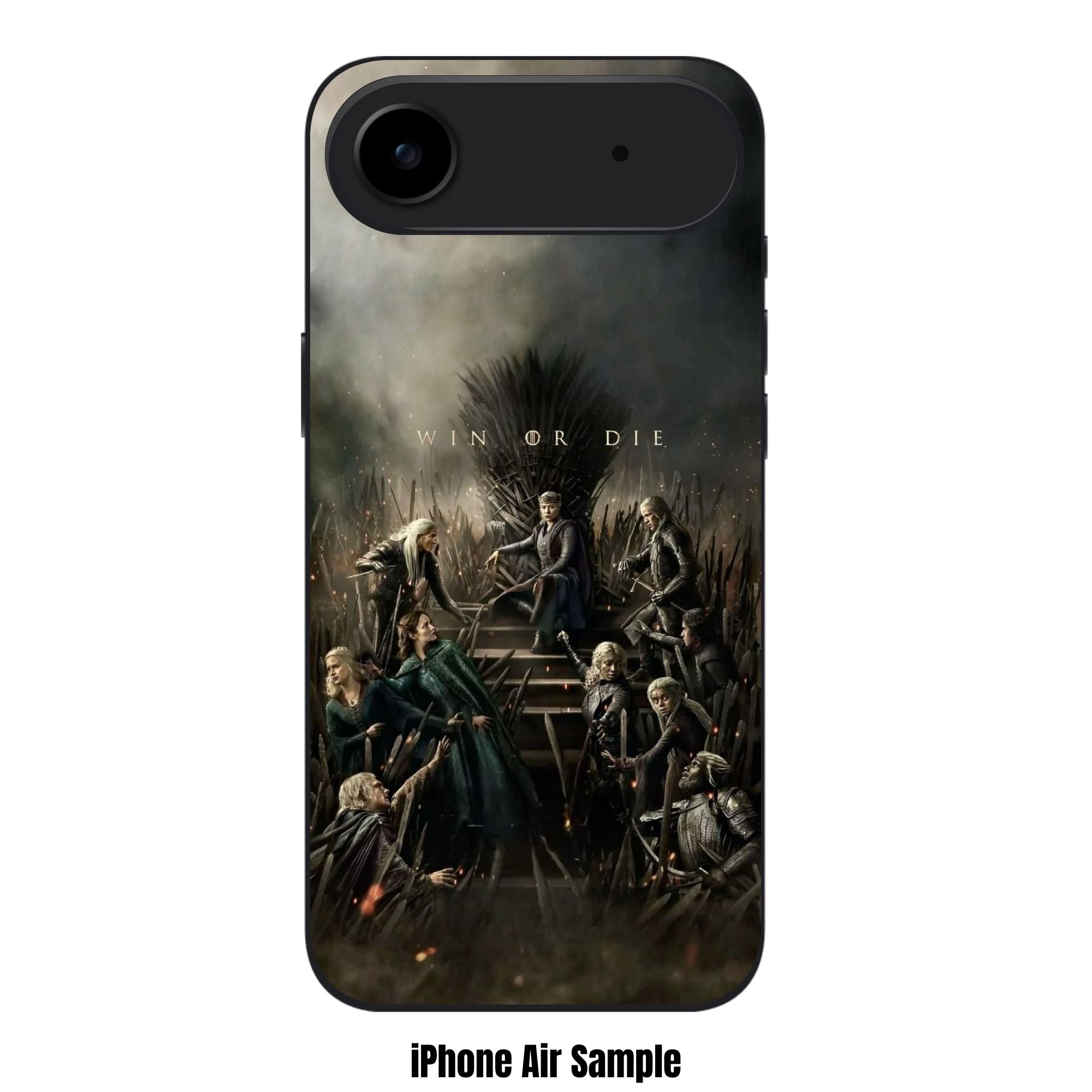 House Of The Dragon Phone Case For iPhone Samsung Galaxy Pixel - House Of The Dragon Win Or Die Iron Throne Cast Poster In Dark Cloudy Background