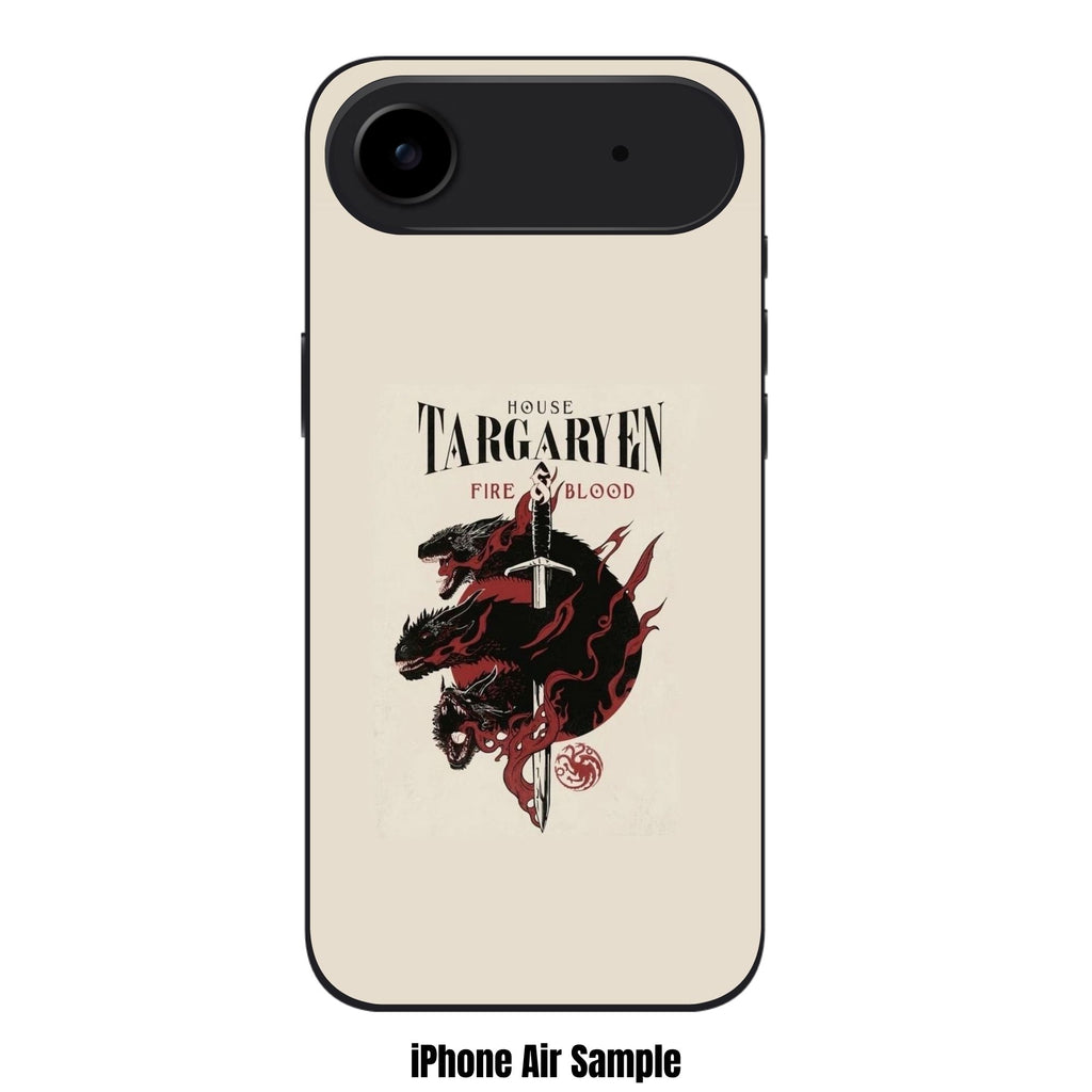 House Of The Dragon Phone Case For iPhone Samsung Galaxy Pixel - House Of The Dragon Fire And Blood Dragon Sword Poster In Beige Background