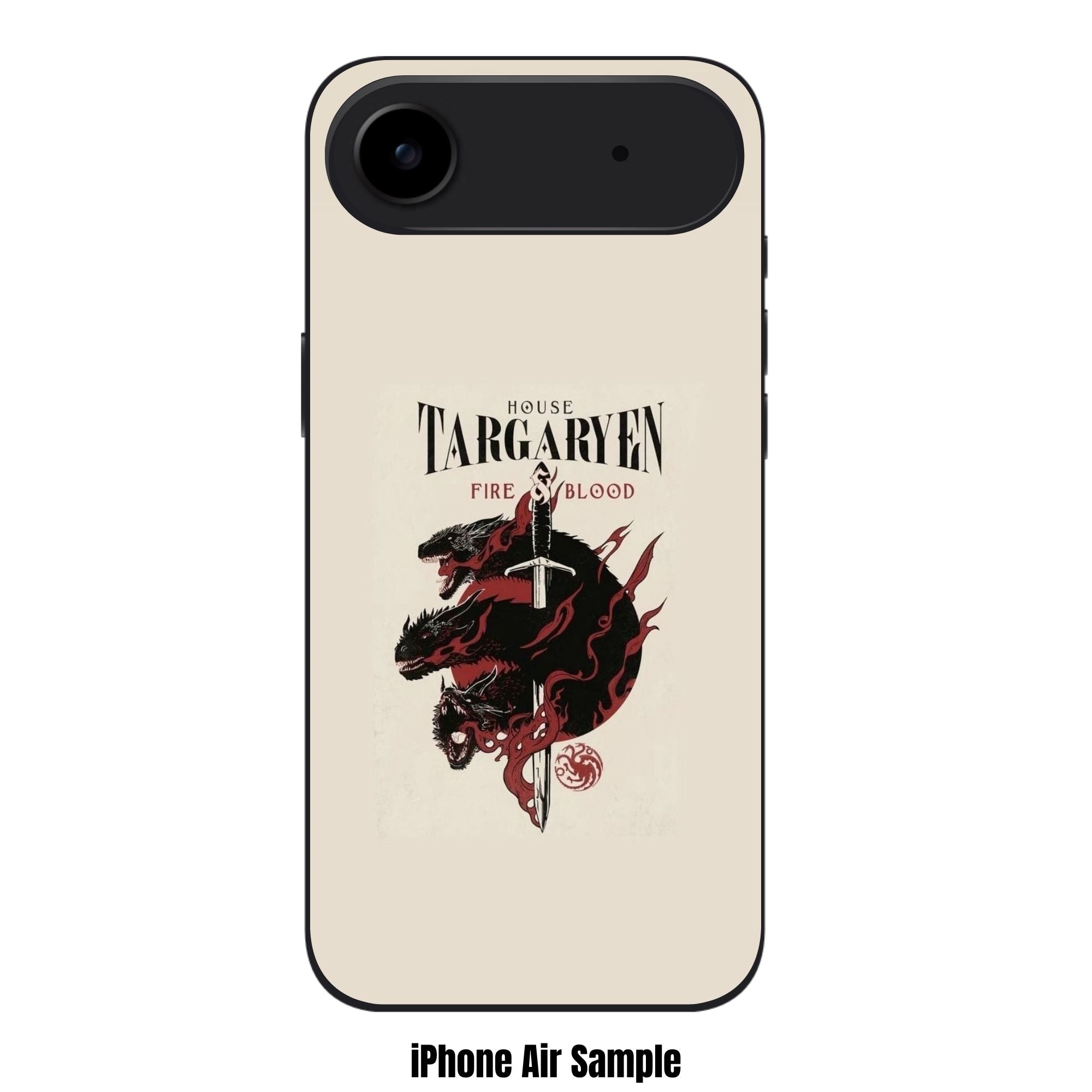 House Of The Dragon Phone Case For iPhone Samsung Galaxy Pixel - House Of The Dragon Fire And Blood Dragon Sword Poster In Beige Background