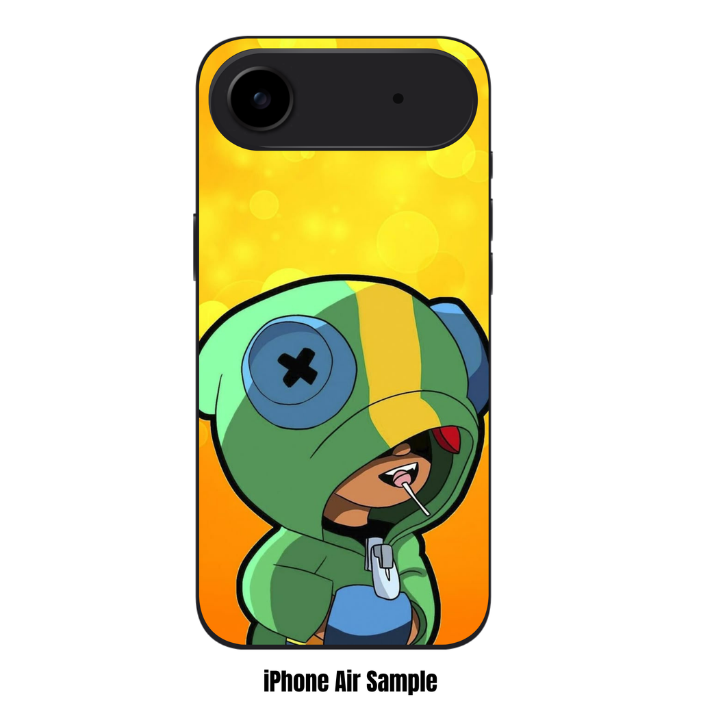 Brawl Stars Leon Phone Case For iPhone Samsung Galaxy Pixel - Leon On Yellow Bokeh Background