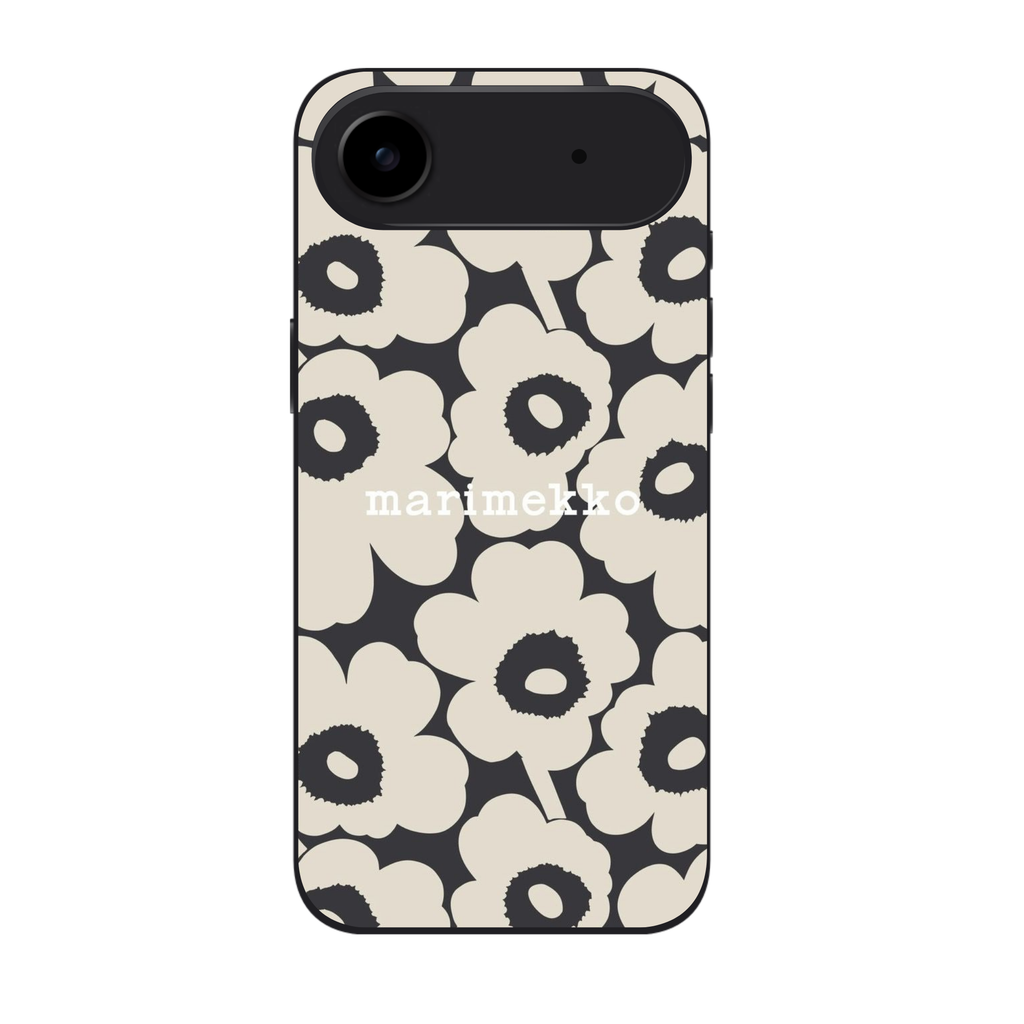 Marimekko Phone Case For iPhone Samsung Galaxy Pixel - Marimekko Unikko Black And Sand Pattern