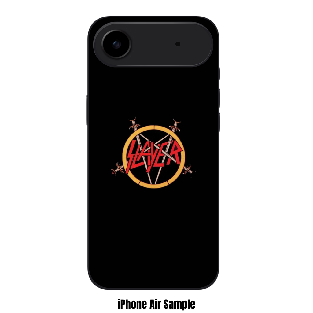 Slayer Phone Case For iPhone Samsung Galaxy Pixel - Slayer Pentagram And Swords Logo On Black Background