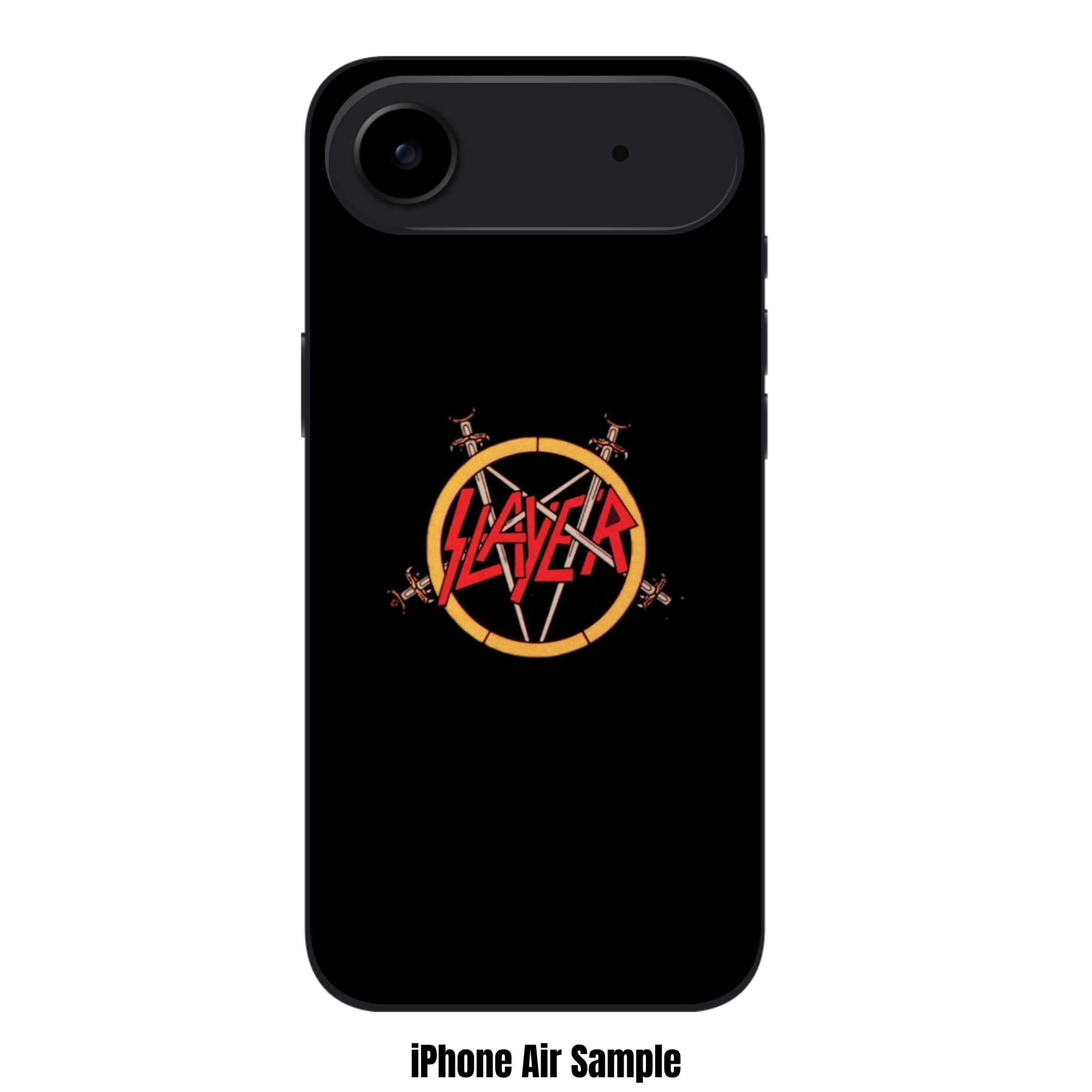 Slayer Phone Case For iPhone Samsung Galaxy Pixel - Slayer Pentagram And Swords Logo On Black Background
