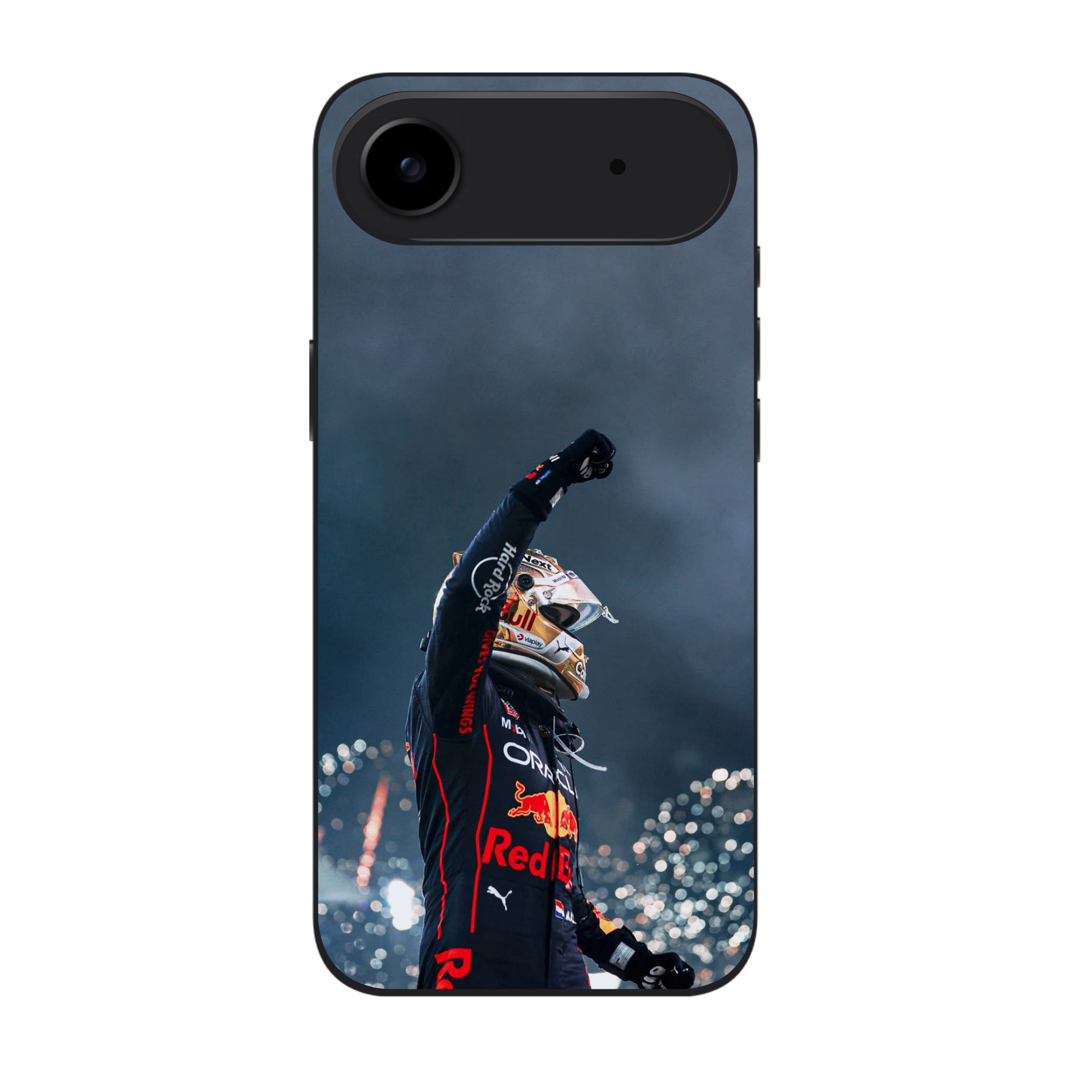 F1 Formula 1 Max Verstappen Phone Case For iPhone Samsung Galaxy Pixel - Max Verstappen Salute Waist Up Poster