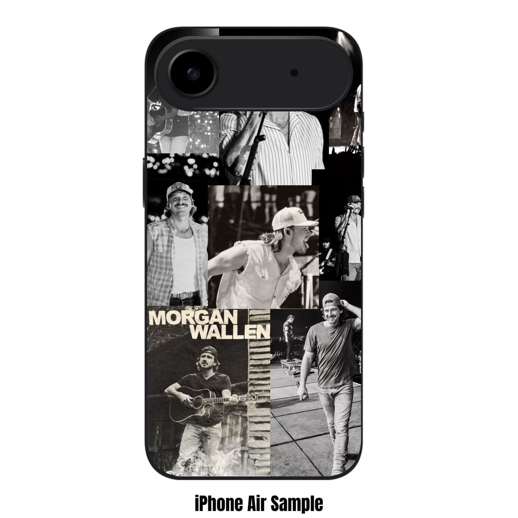 Morgan Wallen Phone Case For iPhone Samsung Galaxy Pixel - Morgan Wallen Country Music Concert Collage In Black Background