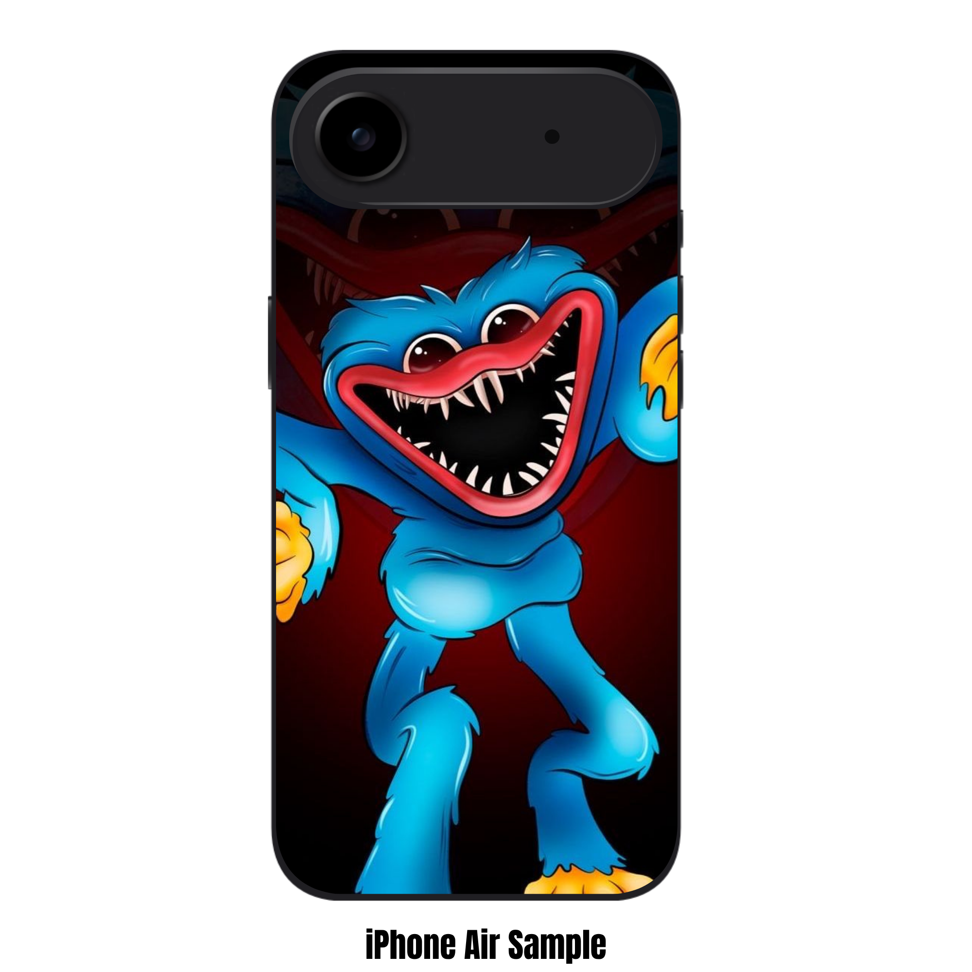 Poppy Playtime Huggy Wuggy Phone Case For iPhone Samsung Galaxy Pixel - Huggy Wuggy And Large Grinning Silhouette Background
