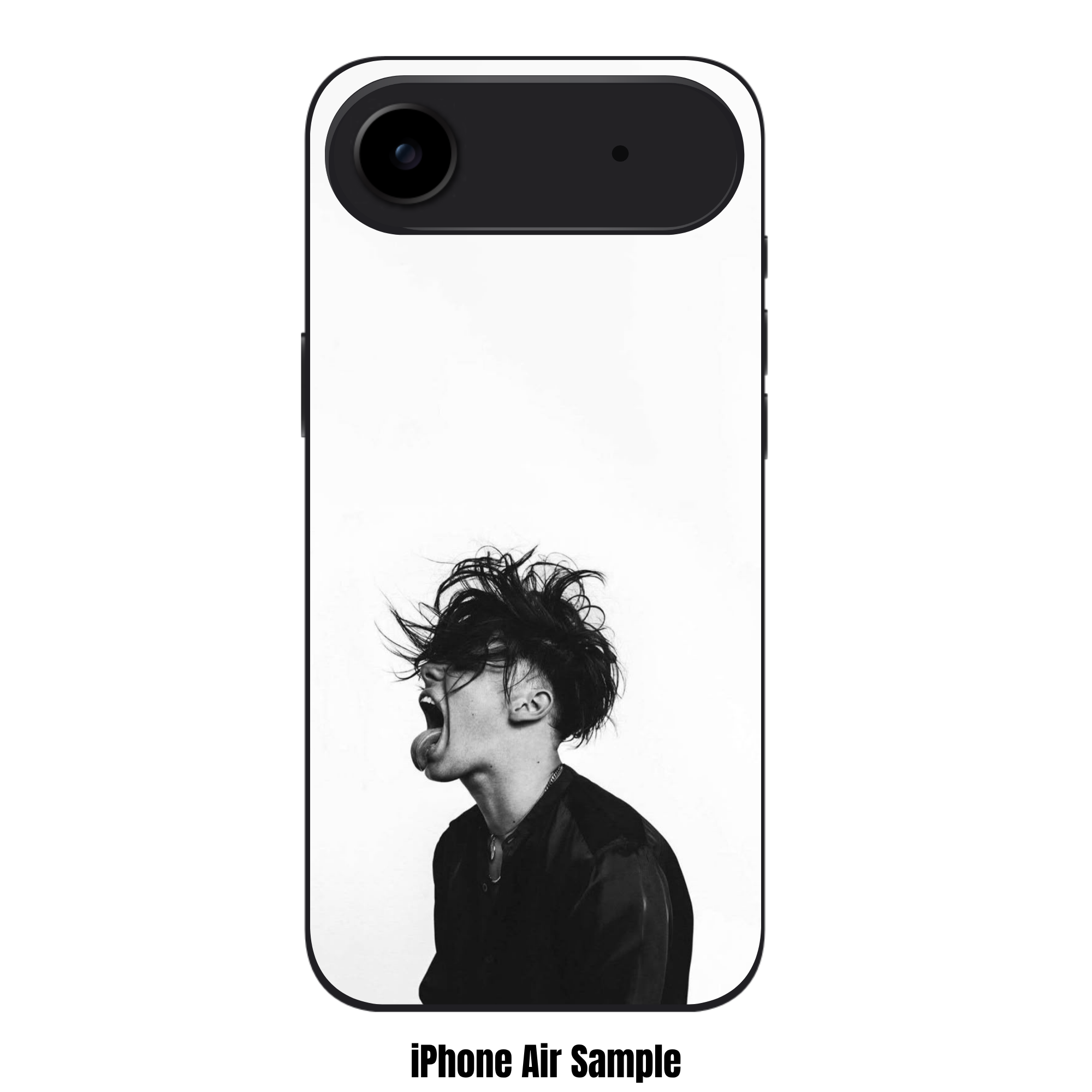 Yungblud Phone Case For iPhone Samsung Galaxy Pixel - Yungblud Shouting Monochromatic Profile Shot On White Background