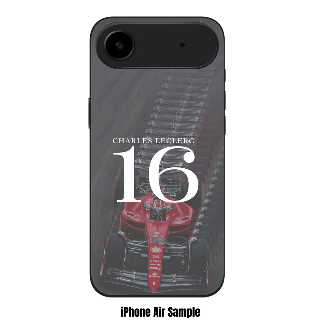 F1 Formula 1 Charles Leclerc Phone Case For iPhone Samsung Galaxy Pixel - Charles Leclerc Car And Ghosting Motion Effect On Dark Background