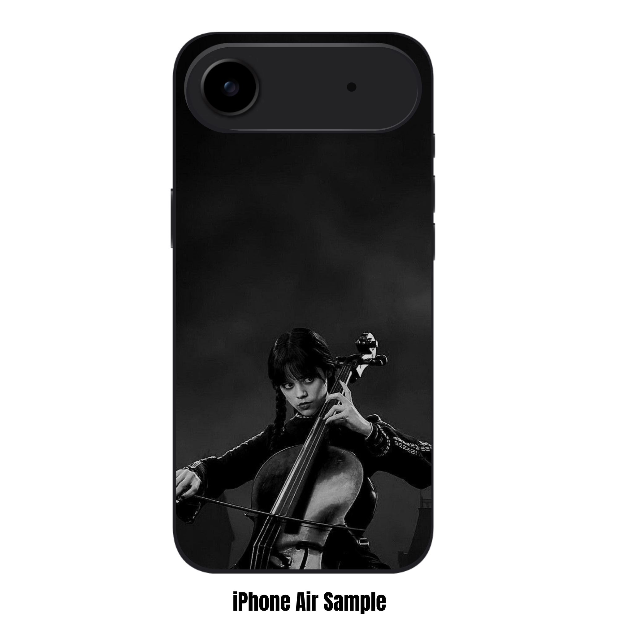 Wednesday Phone Case For iPhone Samsung Galaxy Pixel - Wednesday Addams Playing Cello On Dark Cloudy Background