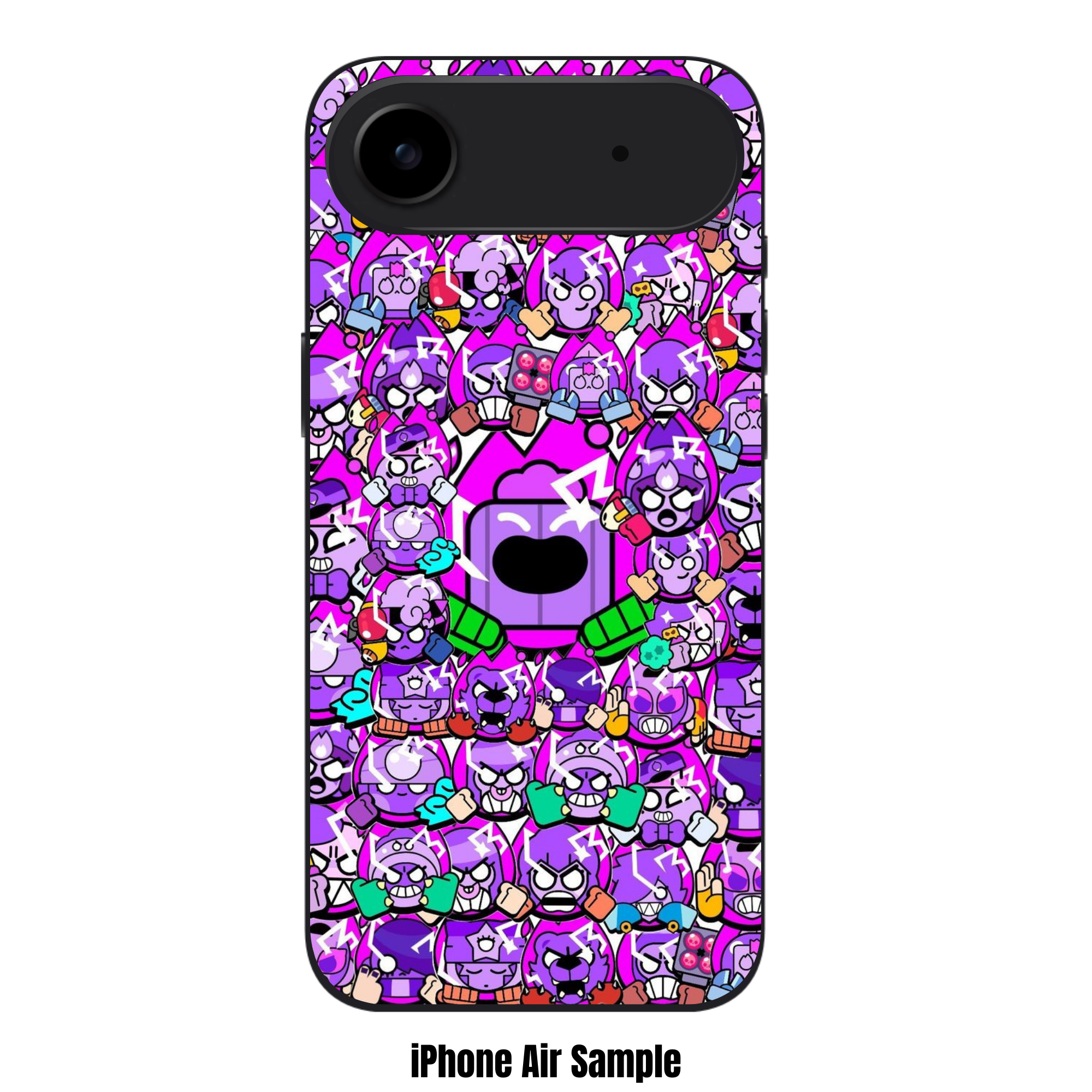 Brawl Stars Spike Phone Case For iPhone Samsung Galaxy Pixel - The Purple Spike And Brawlers Pattern