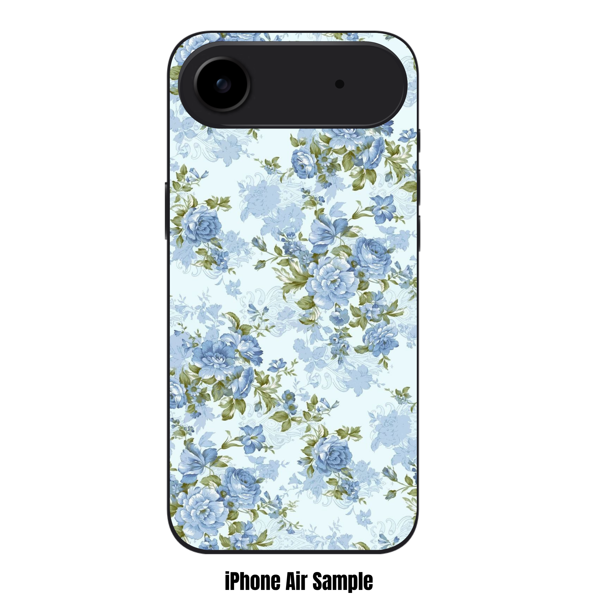 Floral Pattern Phone Case For iPhone Samsung Galaxy Pixel - Light Blue Shabby Chic Vintage Floral Pattern