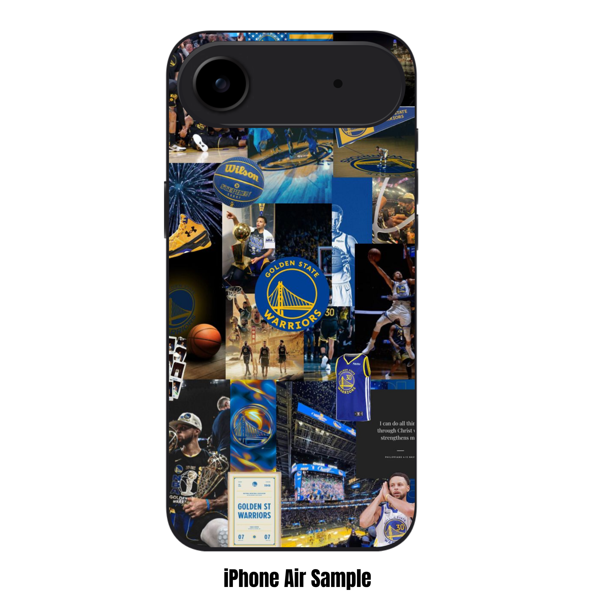 NBA Golden State Warriors Phone Case For iPhone Samsung Galaxy Pixel - Golden State Warriors Logo And Stephen Curry Collage Poster