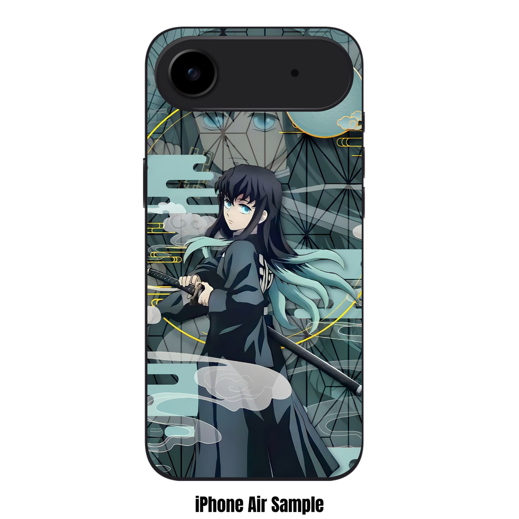 Demon Slayer Muichiro Phone Case For iPhone Samsung Galaxy Pixel - Muichiro Tokito The Mist Hashira Geometric Aesthetic Poster