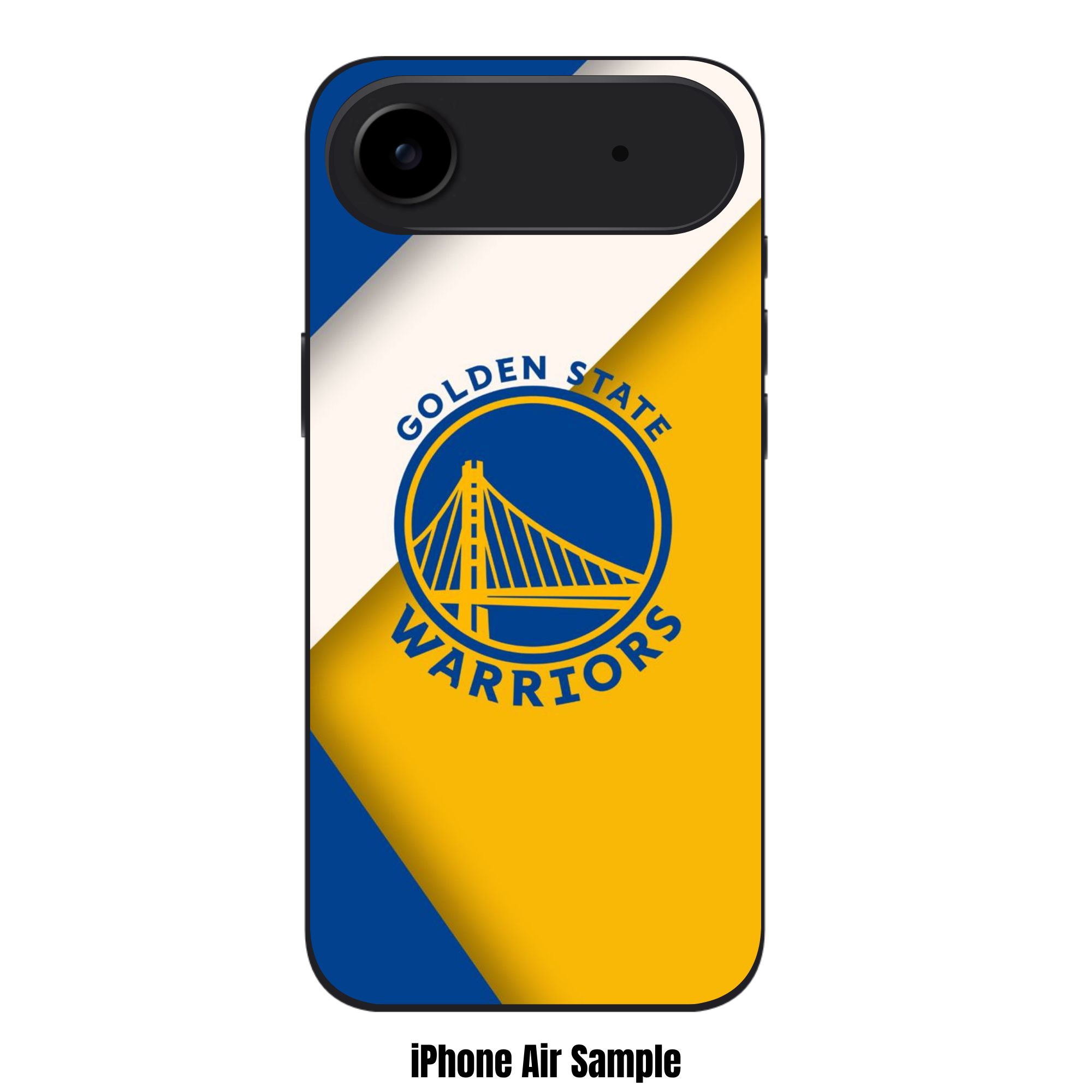 NBA Golden State Warriors Phone Case For iPhone Samsung Galaxy Pixel - Golden State Warriors Logo On Blue Yellow And White Diagonal Stripe Background