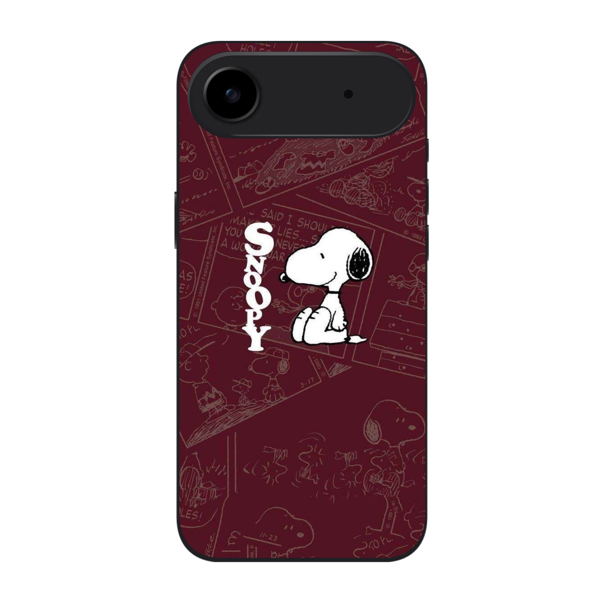 Peanuts Snoopy Phone Case For iPhone Samsung Galaxy Pixel - Peanuts Classic Snoopy Burgundy Poster
