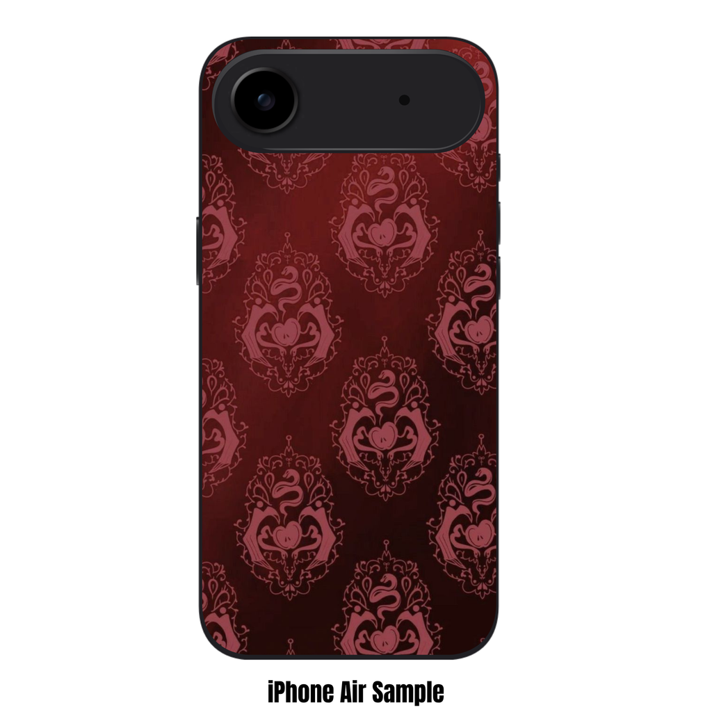 Hazbin Hotel Lucifer Phone Case For iPhone Samsung Galaxy Pixel - Lucifer Morningstar Royal Crest Pattern On Red Background