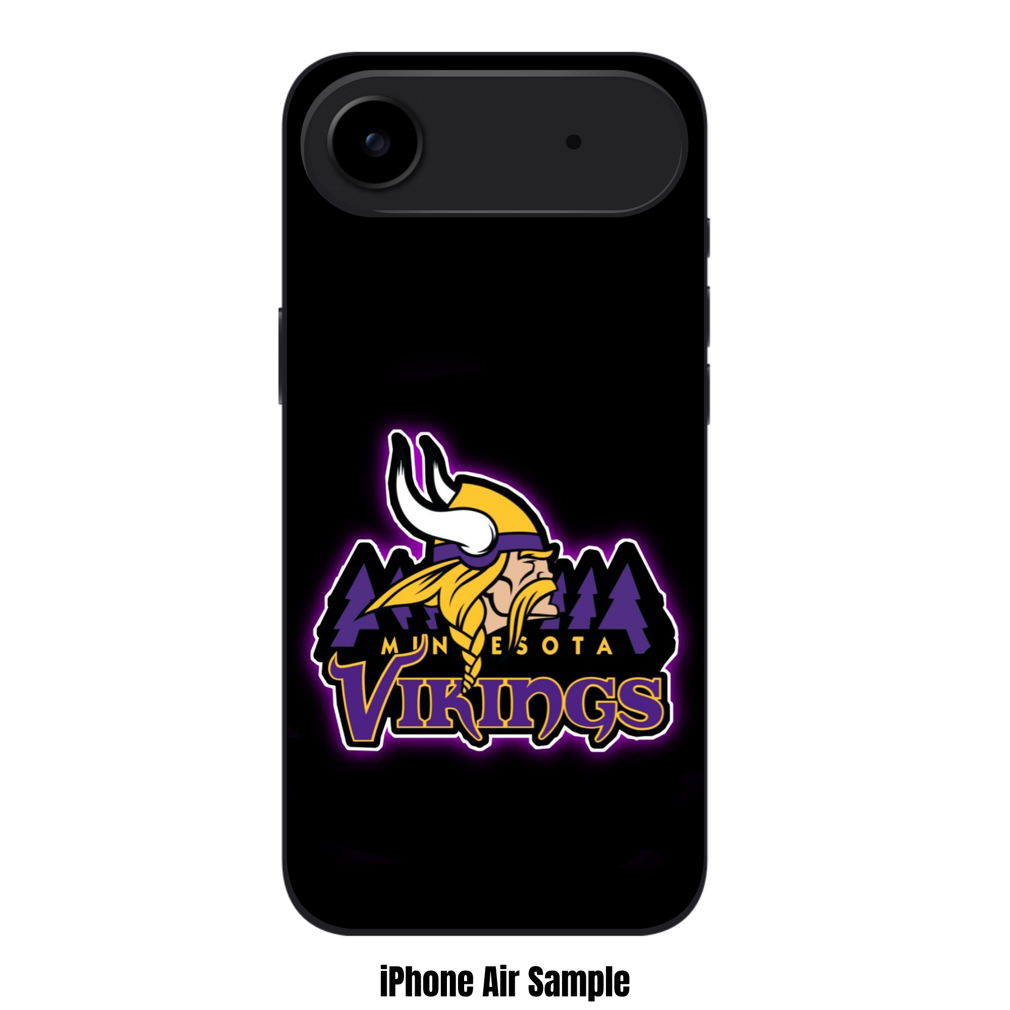 NFL Minnesota Vikings Phone Case For iPhone Samsung Galaxy Pixel - Minnesota Vikings Logo And Pine Tree Wordmark On Black Background