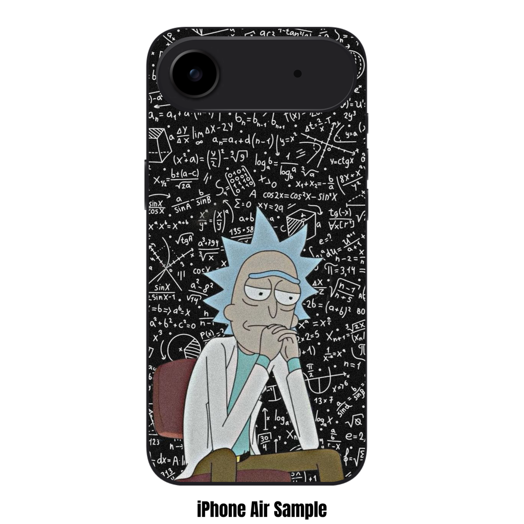 Rick And Morty Phone Case For iPhone Samsung Galaxy Pixel - Rick Sanchez Thinking On A Mathematical Formula Background