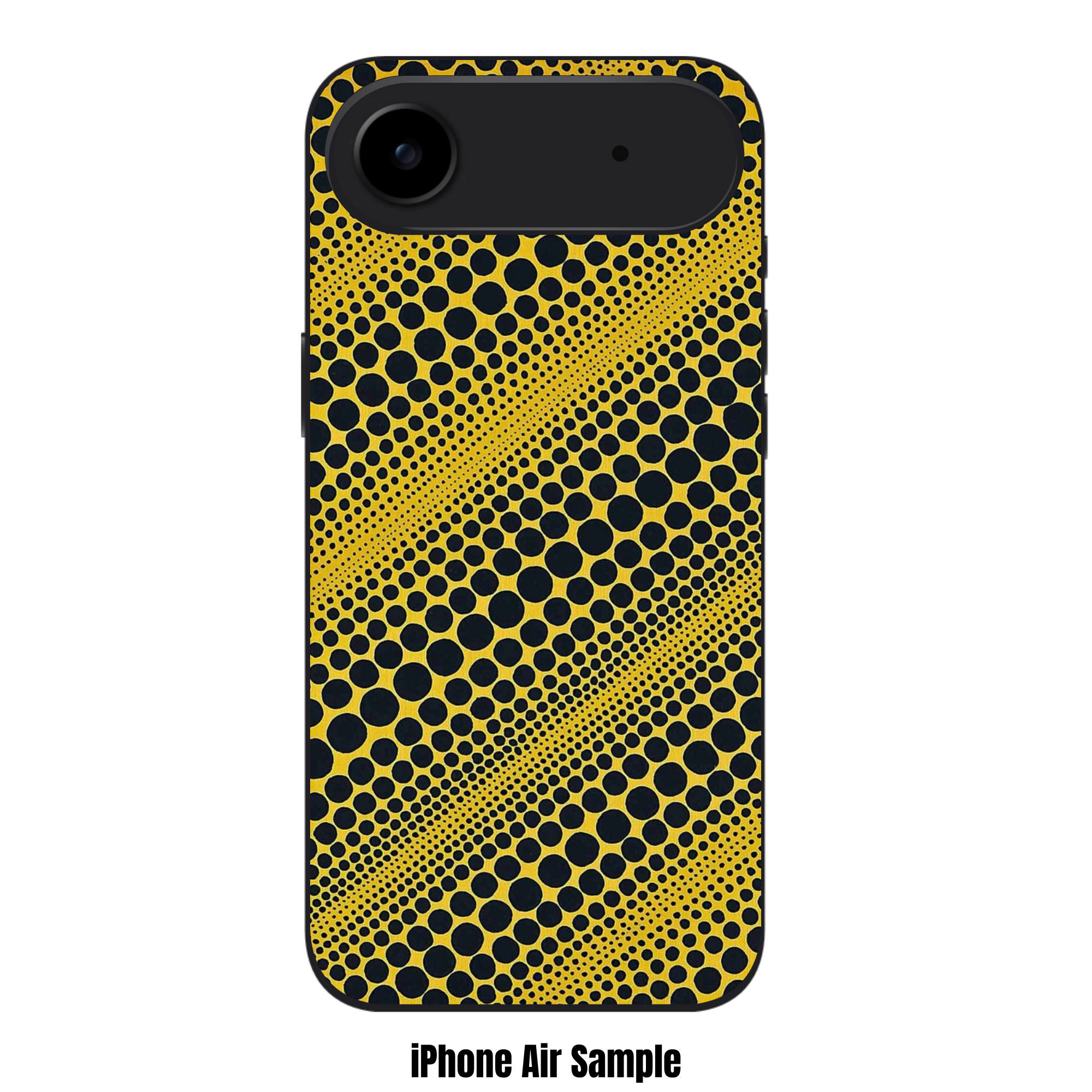 Yayoi Kusama Phone Case For iPhone Samsung Galaxy Pixel - Black Polka Dots On Yellow Background Pattern
