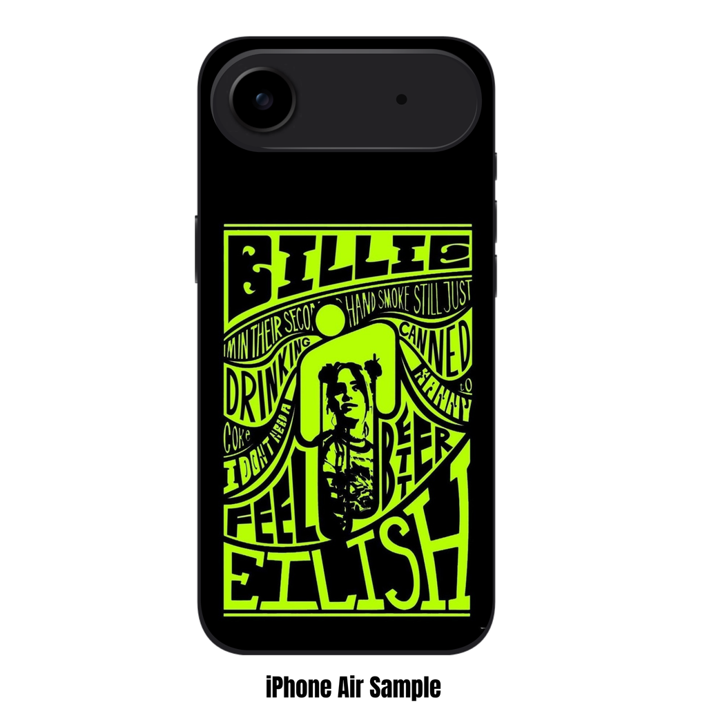 Billie Eilish Phone Case For iPhone Samsung Galaxy Pixel - Billie Eilish Psychedelic Lyric Poster Graphic On Black Background