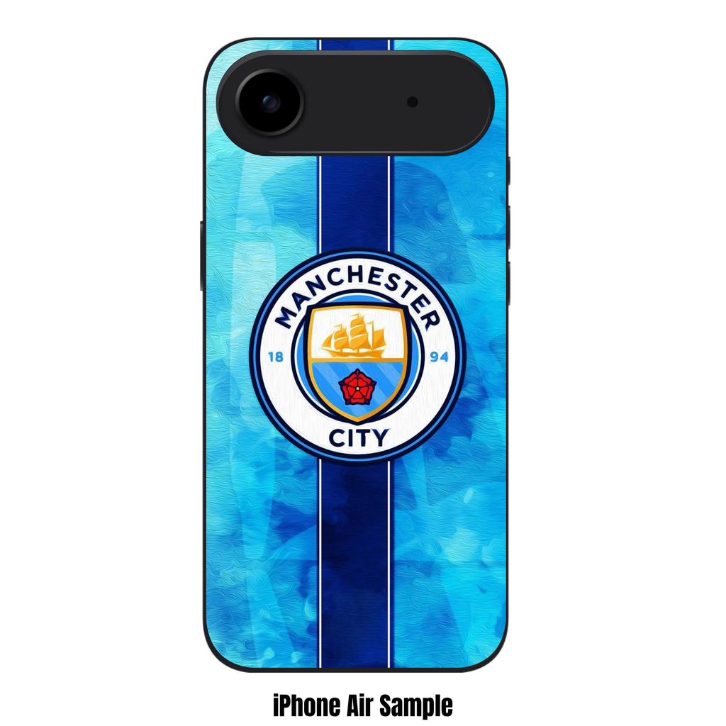Manchester City FC Phone Case For iPhone Samsung Galaxy Pixel - Manchester City FC Manchester City FC Crest On Sky Blue Watercolor Background