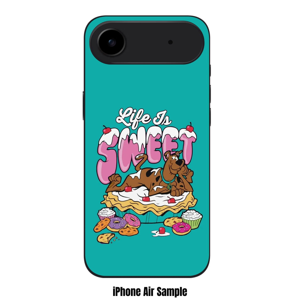 Scooby Doo Phone Case For iPhone Samsung Galaxy Pixel - Scooby Doo Life Is Sweet Graphic On Teal Background