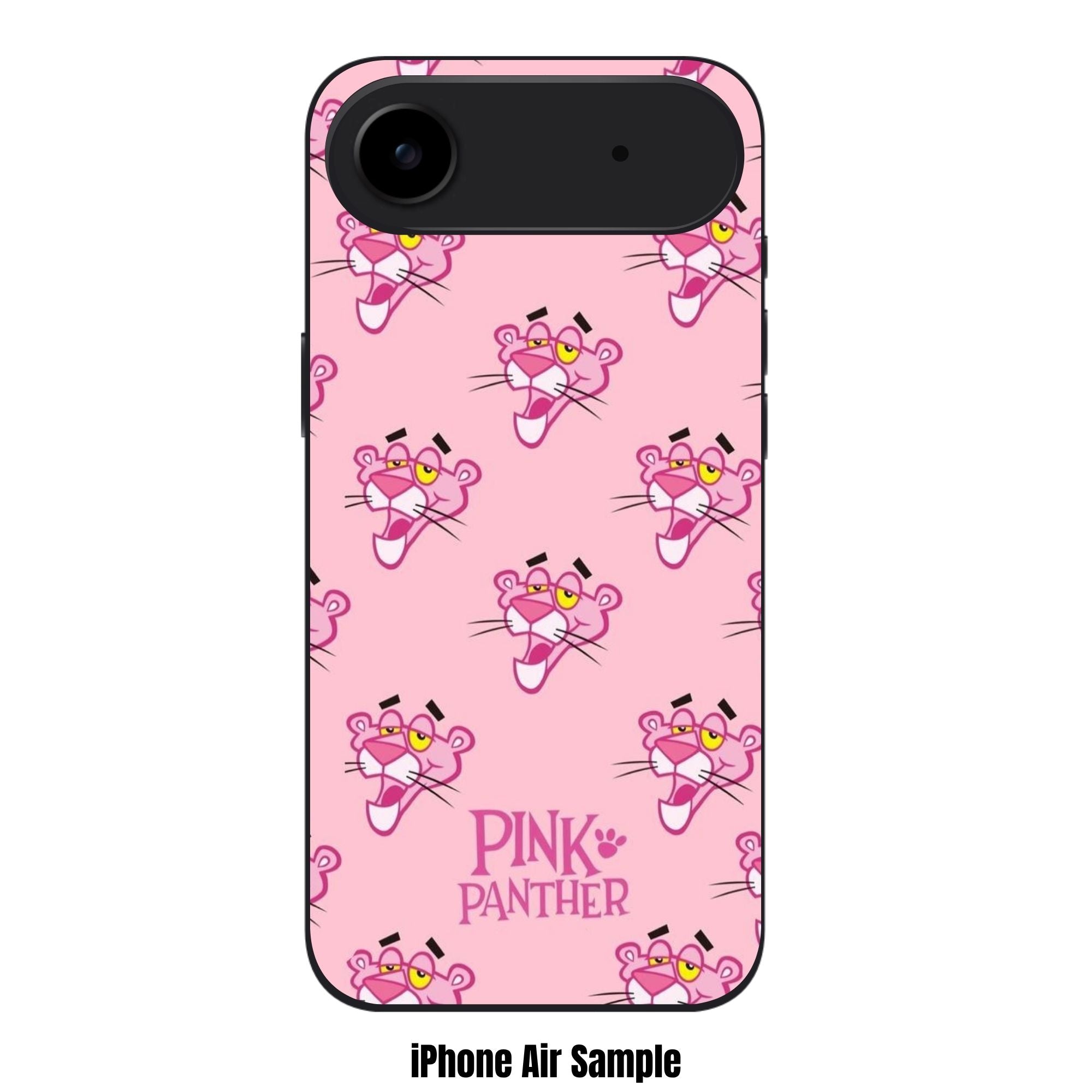 Pink Panther Phone Case For iPhone Samsung Galaxy Pixel - Pink Panther Faces Pattern In Pink Background