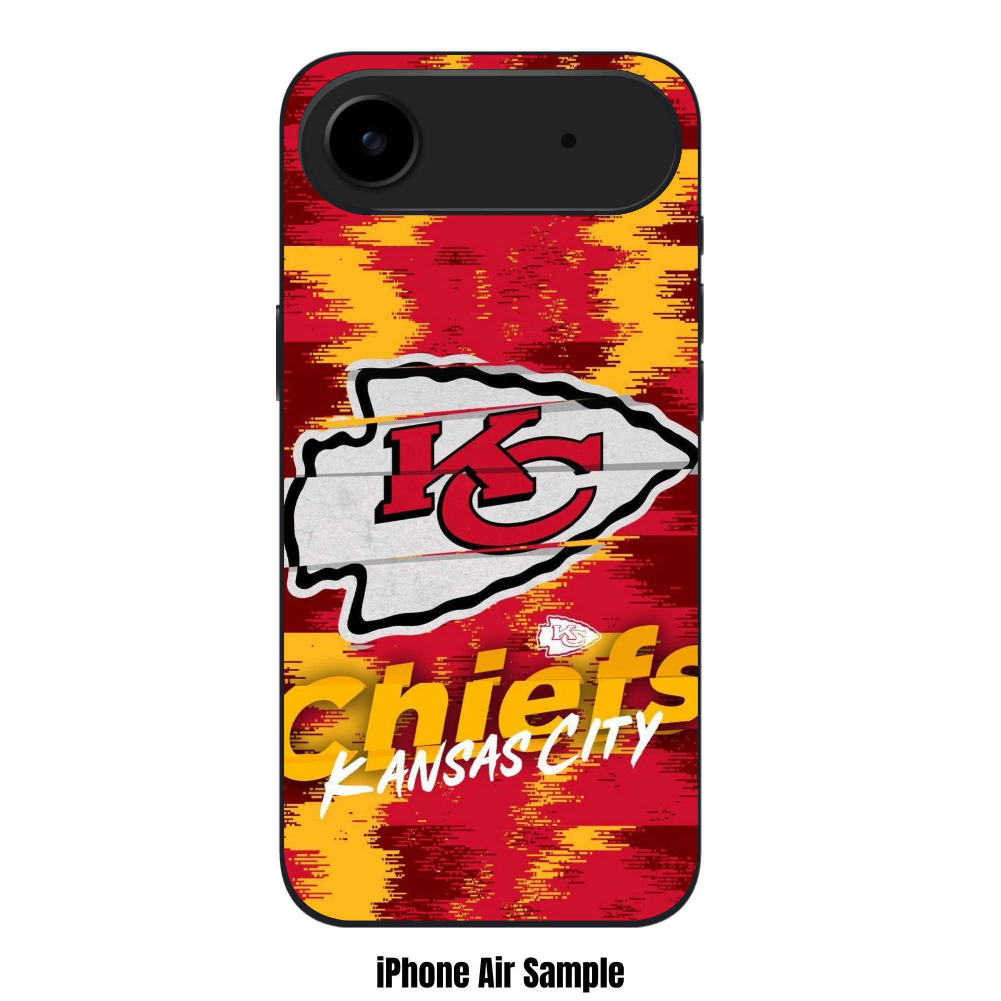 NFL Kansas City Chiefs Phone Case For iPhone Samsung Galaxy Pixel - Kansas City Chiefs Logo On Red And Yellow Pixelated Textured Background