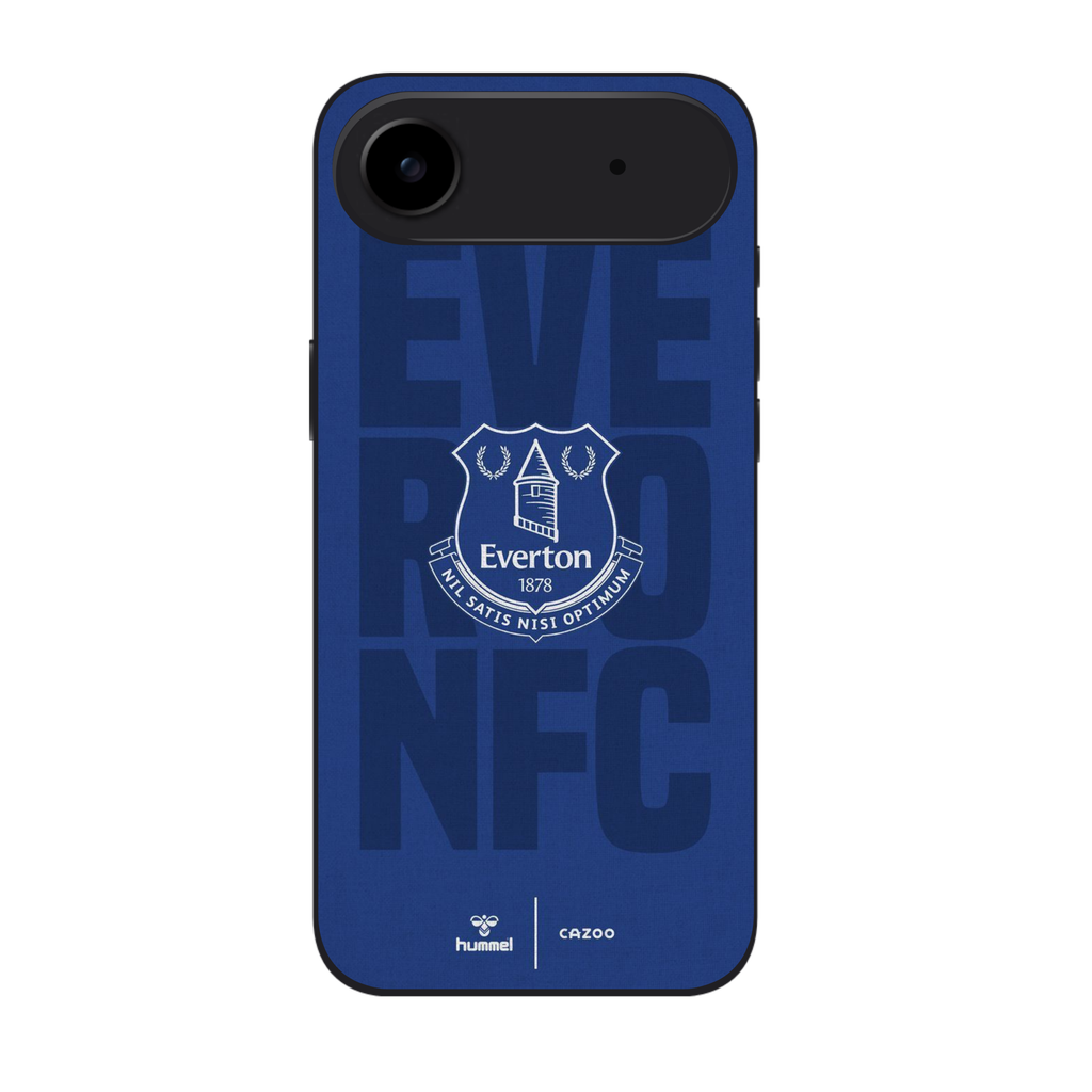 Everton FC Phone Case For iPhone Samsung Galaxy Pixel - Everton FC Crest On Blue Background With Large Faded Text And Brand Logos
