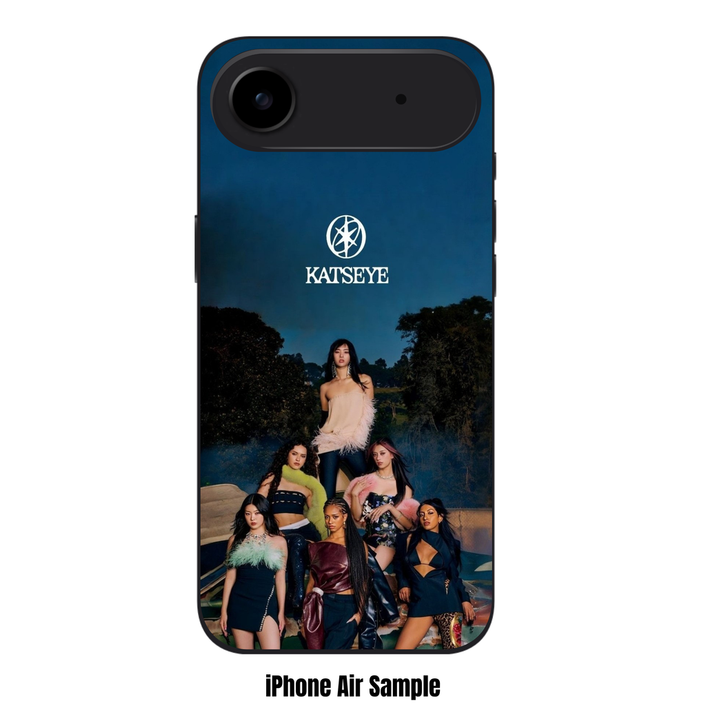 Katseye Phone Case For iPhone Samsung Galaxy Pixel - Katseye Members Promotional Portrait Under Blue Sky Background