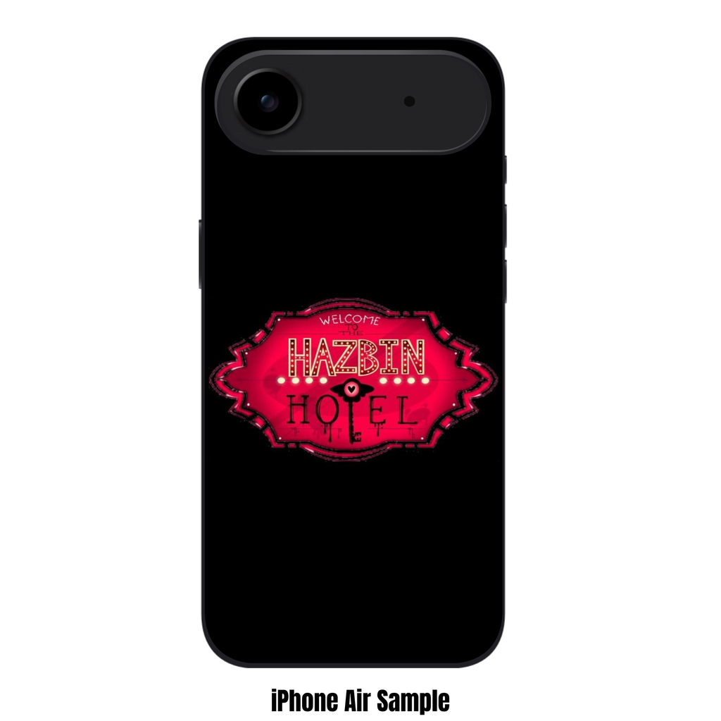 Hazbin Hotel Phone Case For iPhone Samsung Galaxy Pixel - Hazbin Hotel Neon Sign Logo On Black Background