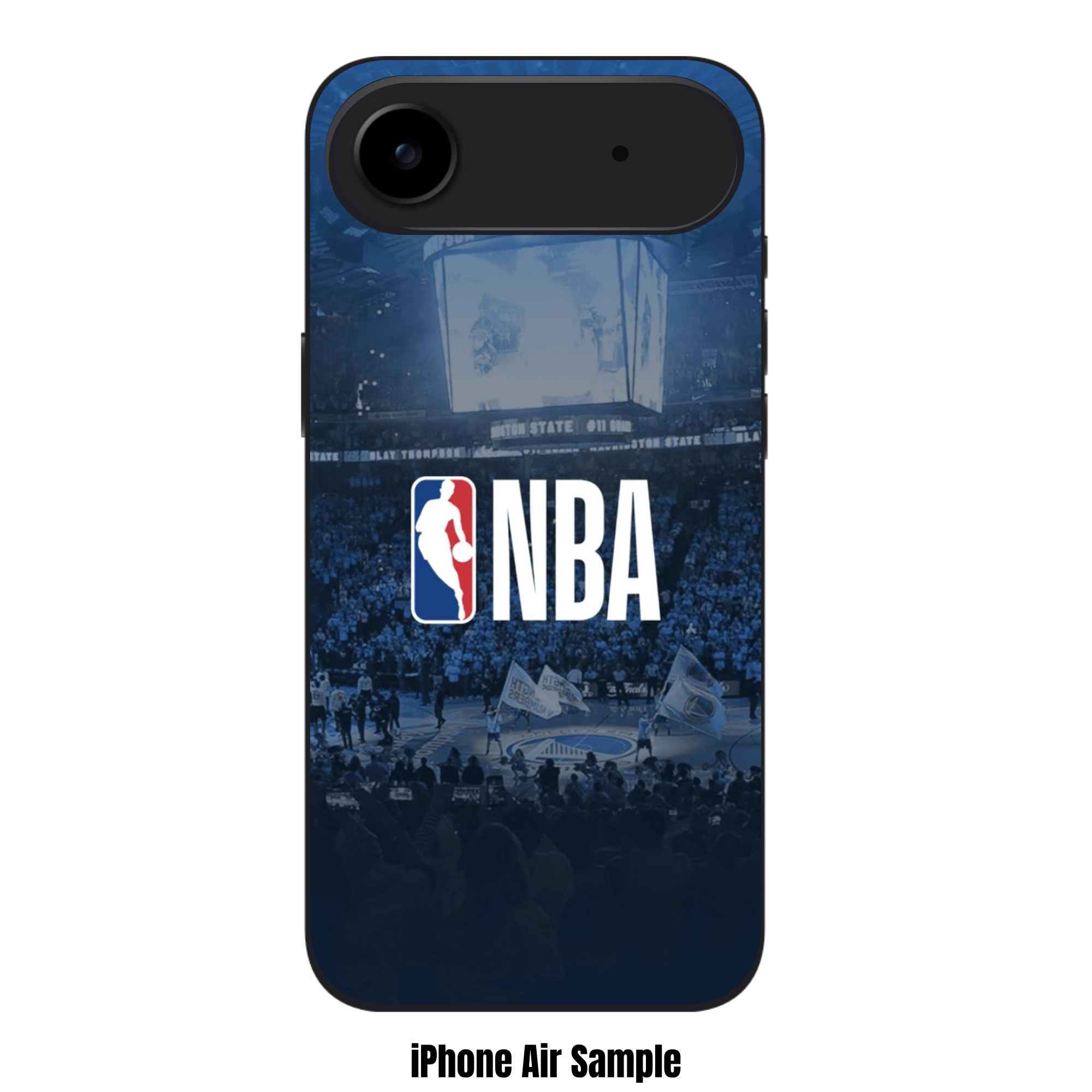 NBA Phone Case For iPhone Samsung Galaxy Pixel - NBA Logo On Blue Arena Background