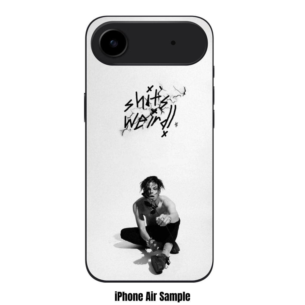 Yungblud Phone Case For iPhone Samsung Galaxy Pixel - Yungblud Sitting Cross Legged Below Handwritten Text On White Background