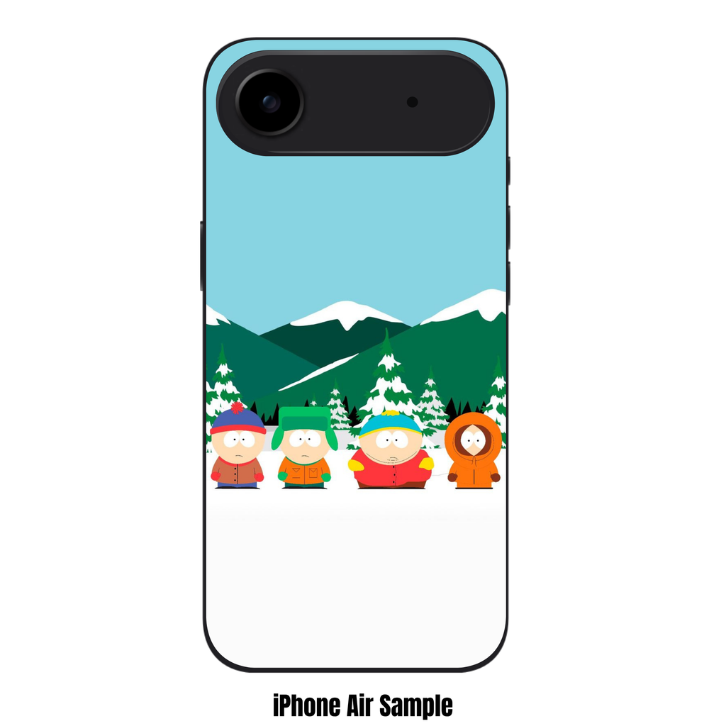 South Park Phone Case For iPhone Samsung Galaxy Pixel - South Park Core Group Standing In Snowy Landscape Under Light Blue Sky
