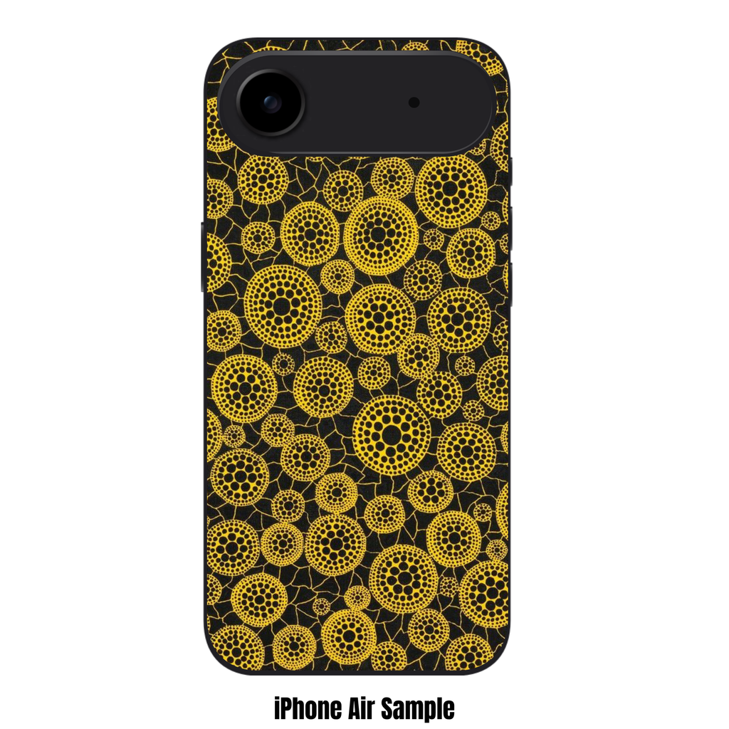 Yayoi Kusama Phone Case For iPhone Samsung Galaxy Pixel - Yayoi Kusama Stars Yellow And Black Polka Dot Pattern