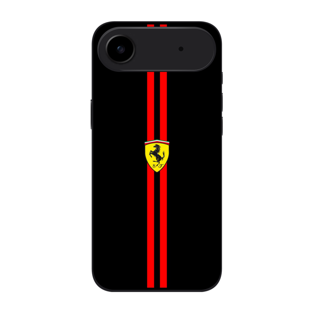 F1 Formula 1 Ferrari Phone Case For iPhone Samsung Galaxy Pixel - Ferrari Logo Red Stripes On Black Textured Background