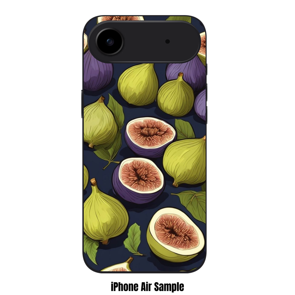 Fig Pattern Phone Case For iPhone Samsung Galaxy Pixel - Fig Botanical Pattern In Dark Navy Background
