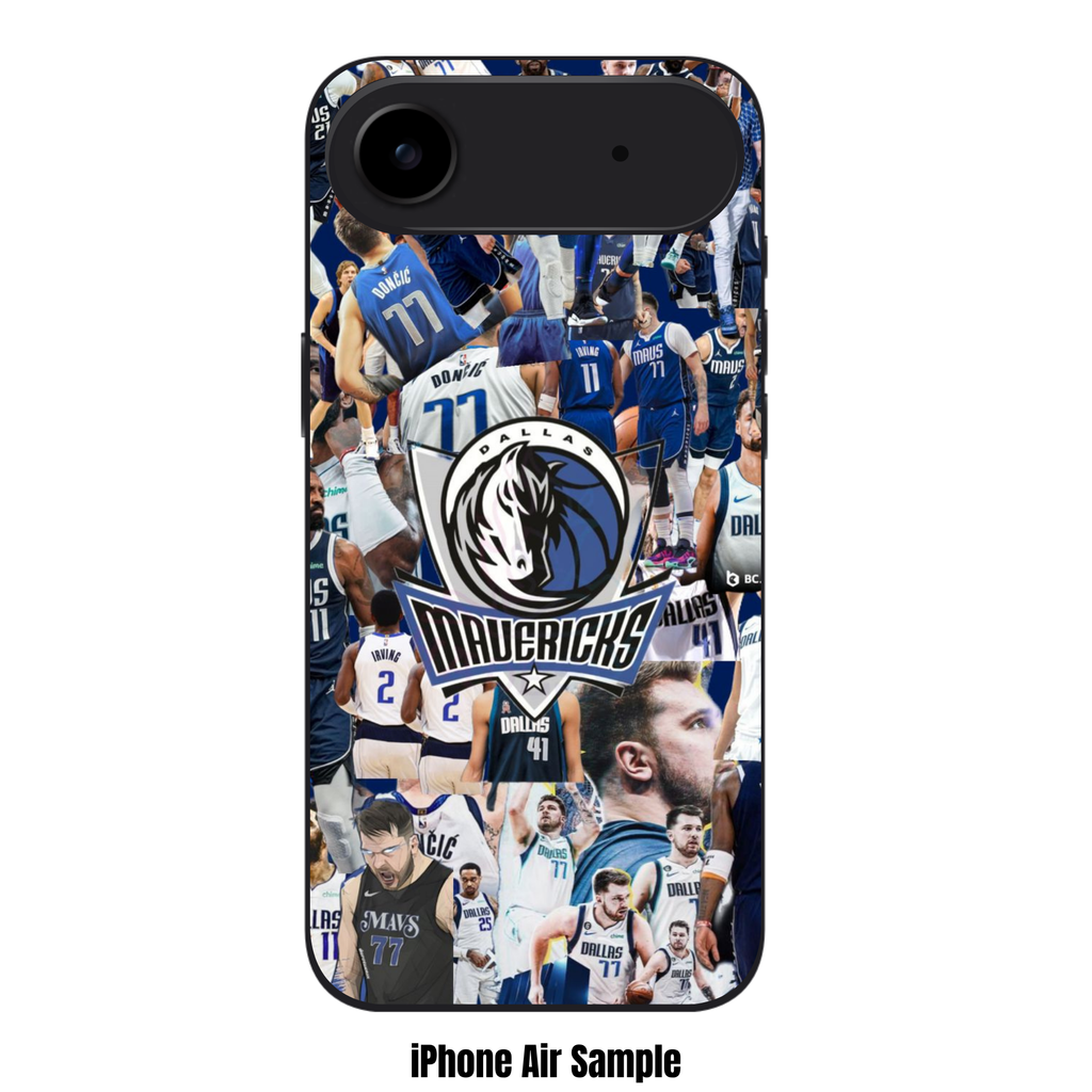 NBA Dallas Mavericks Phone Case For iPhone Samsung Galaxy Pixel - Dallas Mavericks Logo And Players Collage Poster