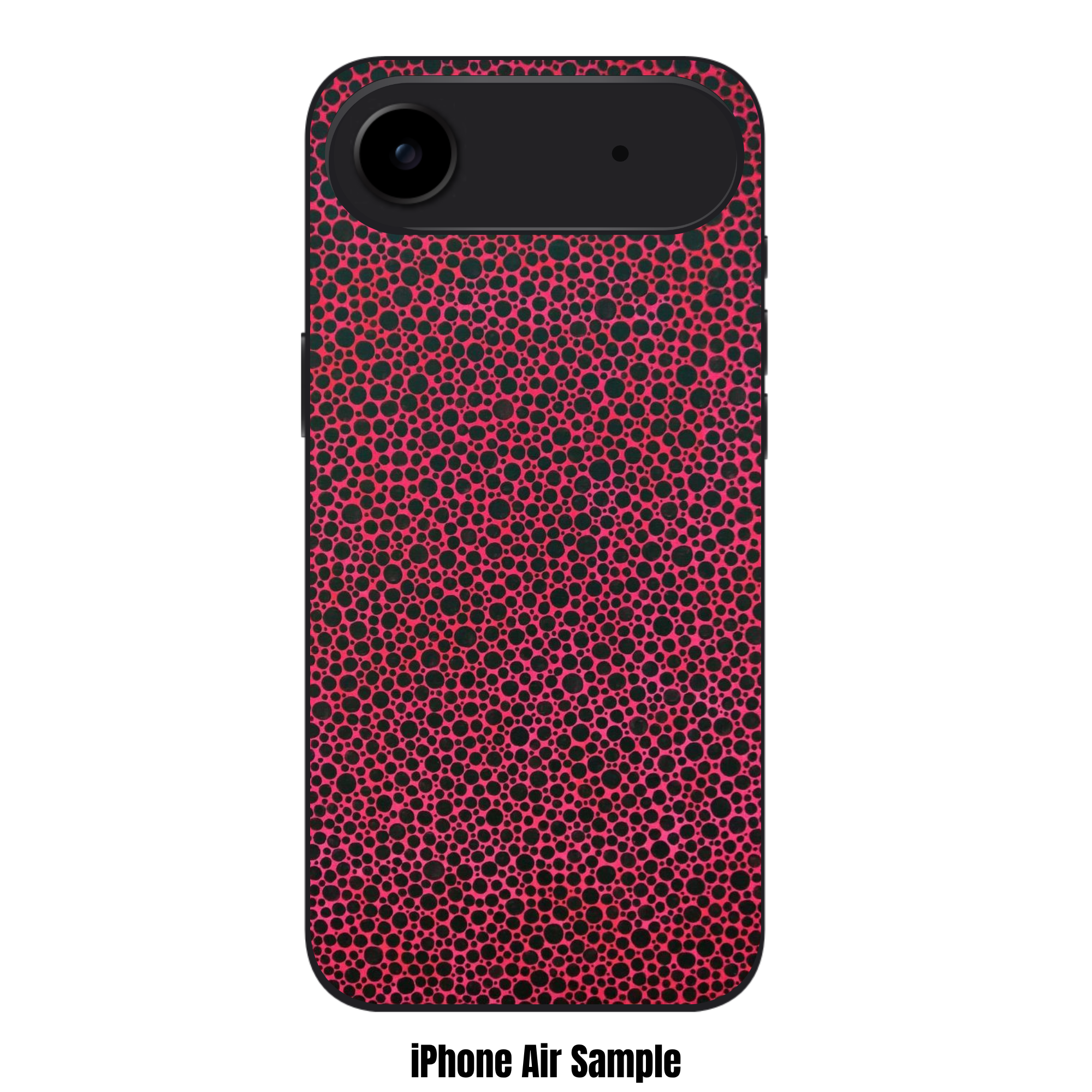 Yayoi Kusama Phone Case For iPhone Samsung Galaxy Pixel - Black Polka Dots On Hot Pink Background Pattern