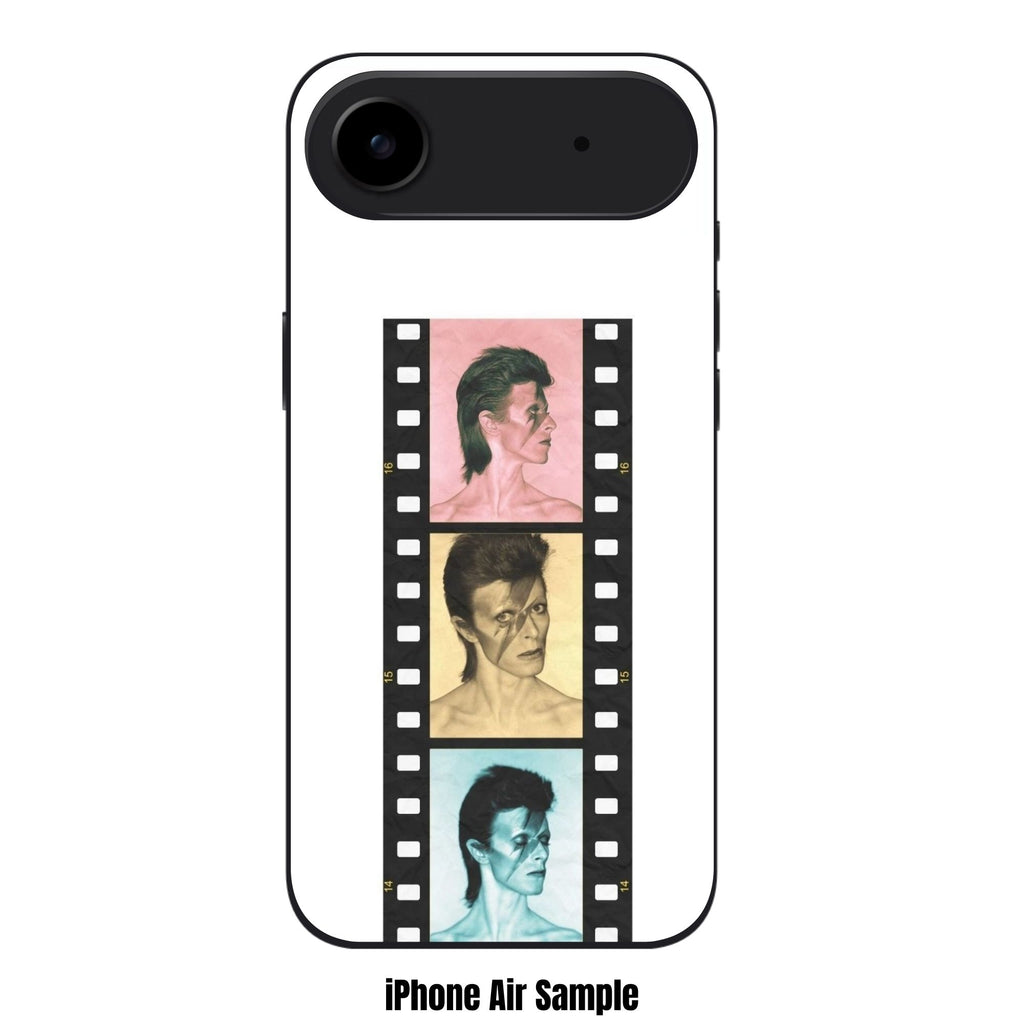 David Bowie Phone Case For iPhone Samsung Galaxy Pixel - David Bowie Aladdin Sane Film Strip On White Background
