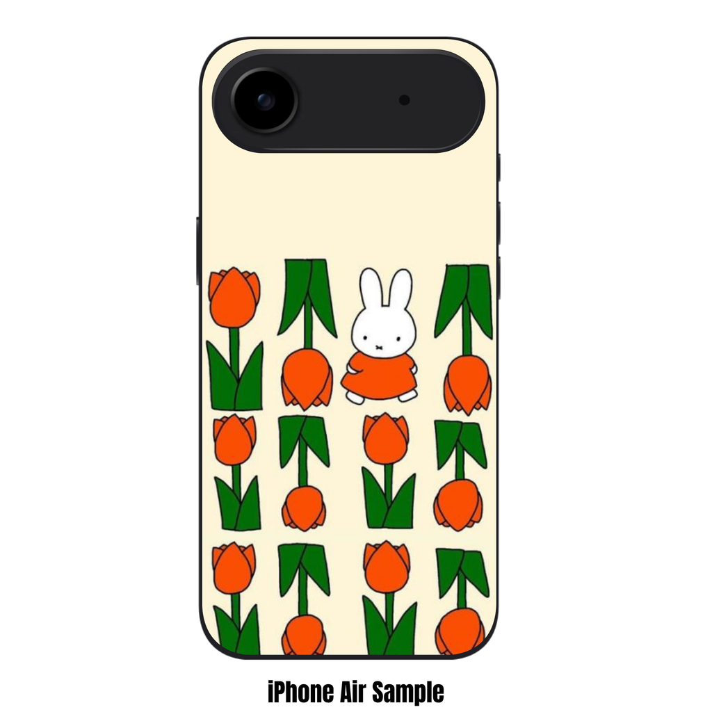 Miffy Phone Case For iPhone Samsung Galaxy Pixel - Miffy In Tulip Field In Beige Background