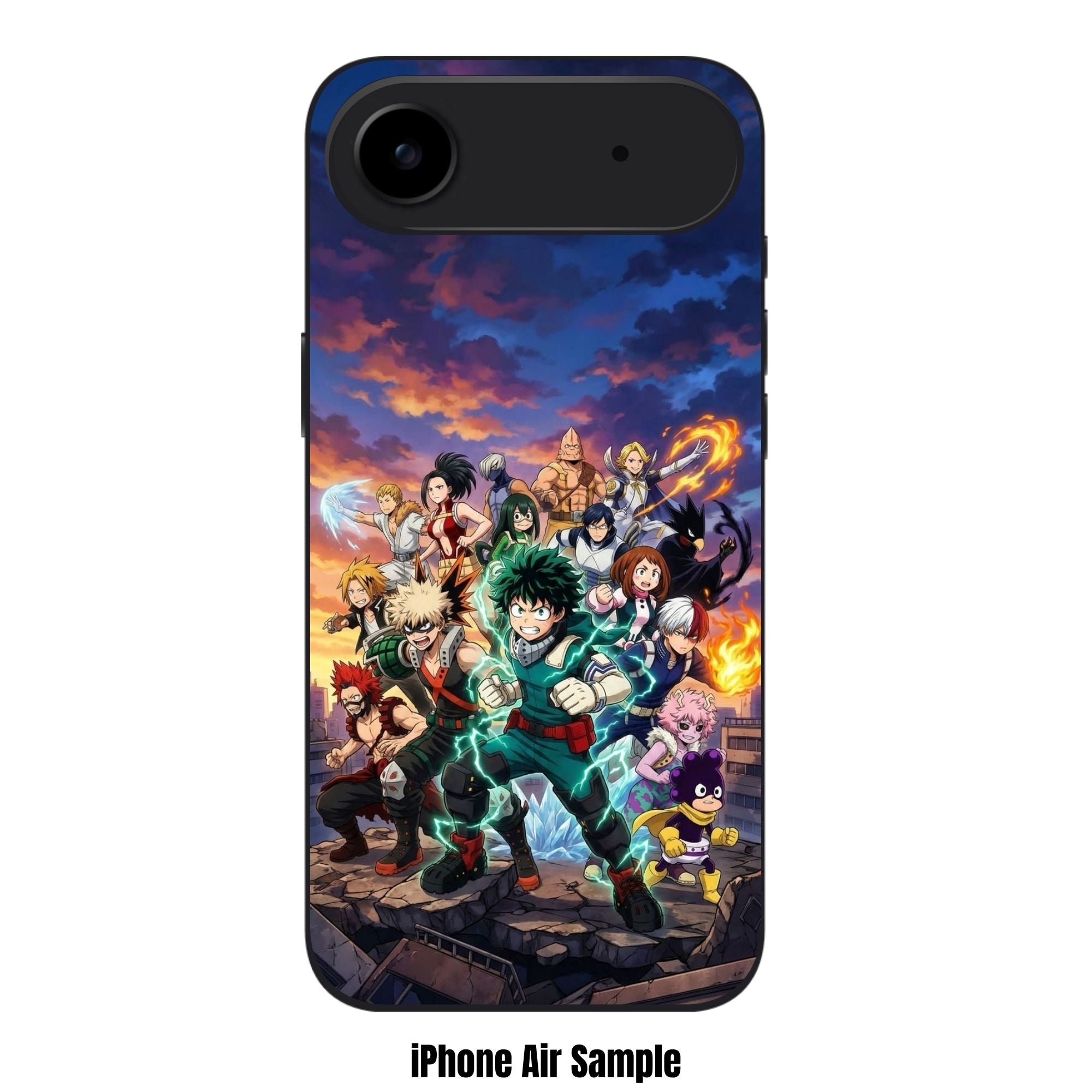 My Hero Academia Phone Case For iPhone Samsung Galaxy Pixel - My Hero Academia Class 1A Standing On Rubble Under A Twilight Sky Background