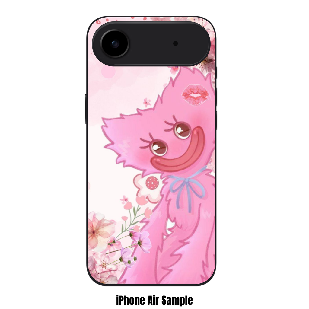 Poppy Playtime Kissy Missy Phone Case For iPhone Samsung Galaxy Pixel - Kissy Missy And Pink Cherry Blossom Background