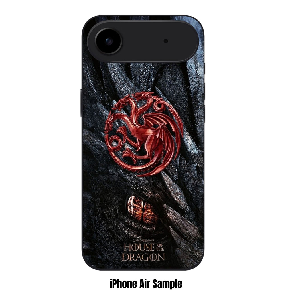 House Of The Dragon Phone Case For iPhone Samsung Galaxy Pixel - House Of The Dragon Targaryen Sigil Poster In Dark Dragon Scales Background