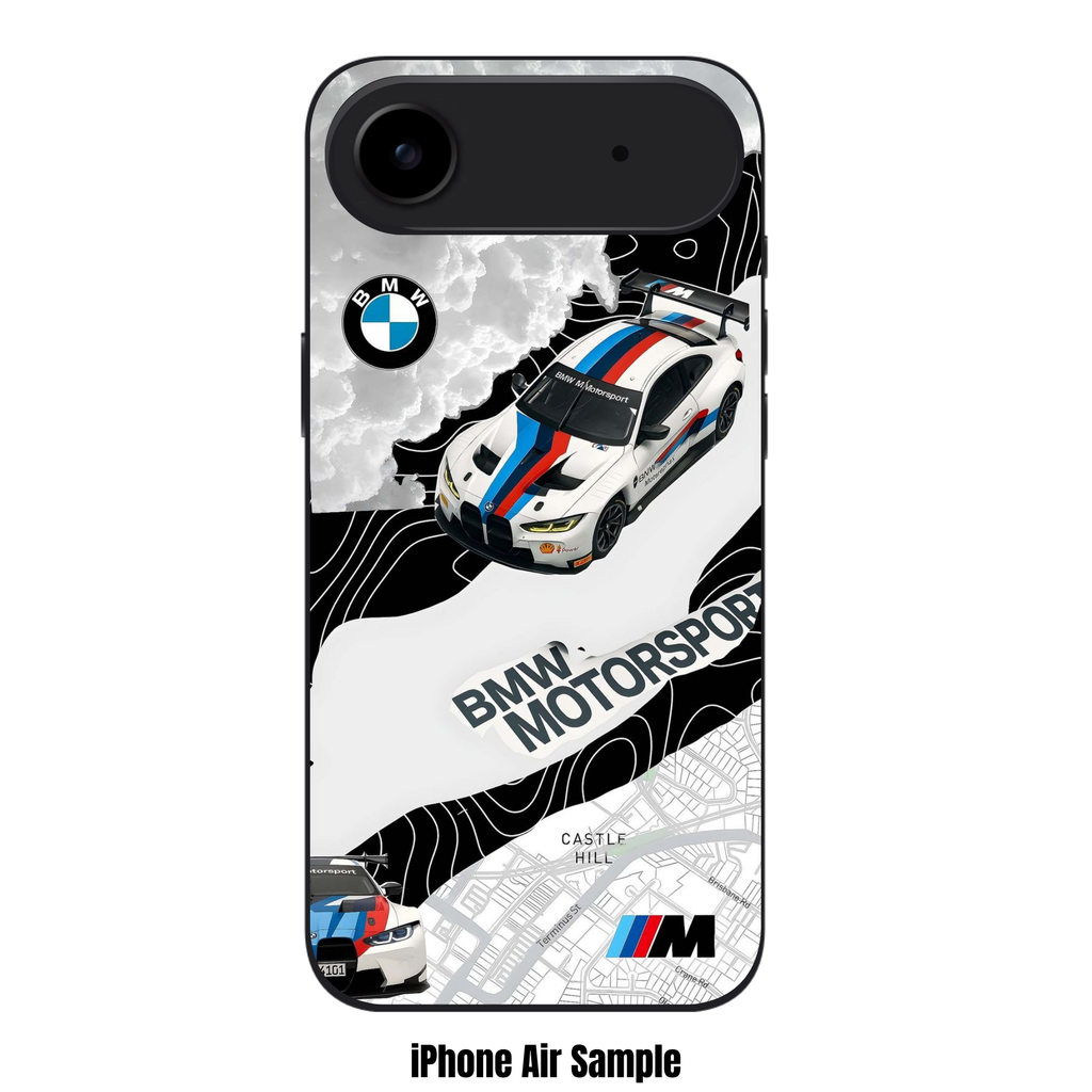 BMW Phone Case For iPhone Samsung Galaxy Pixel - BMW M4 GT3 Car And Castle Hill Map Art