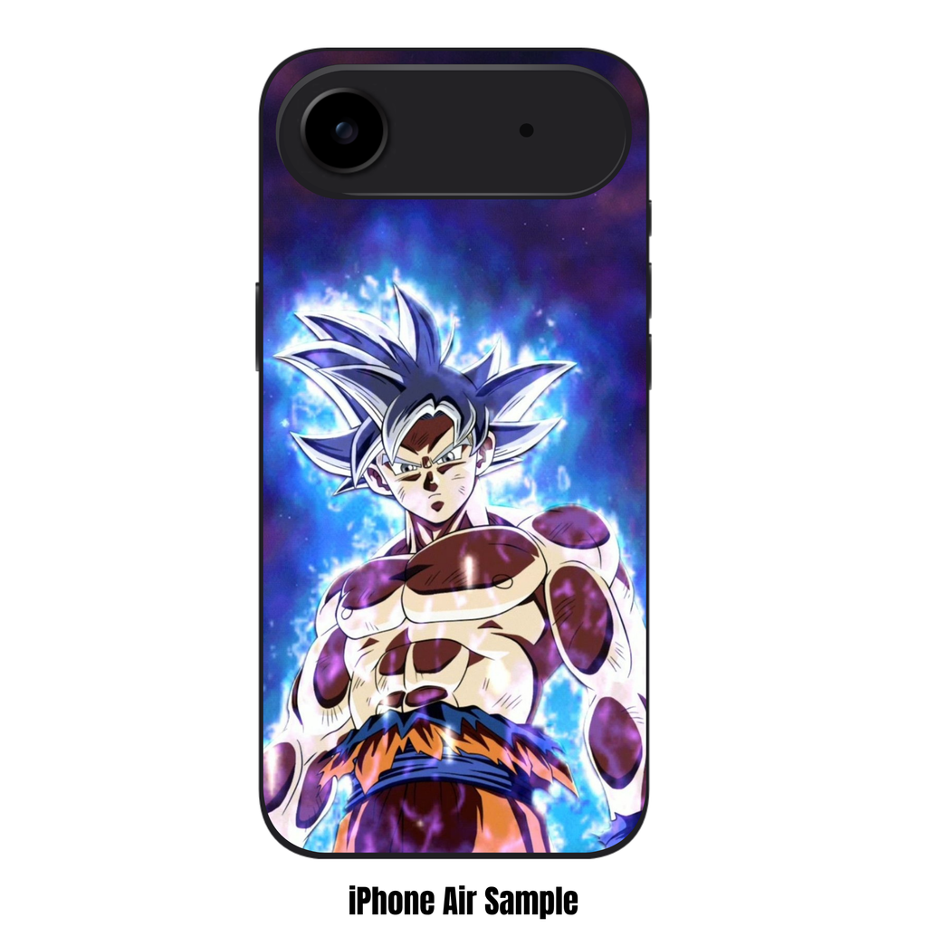 Dragon Ball Goku Phone Case For iPhone Samsung Galaxy Pixel - Mastered Ultra Instinct Son Goku Art With Blue Glowing Aura On Purple And Black Background