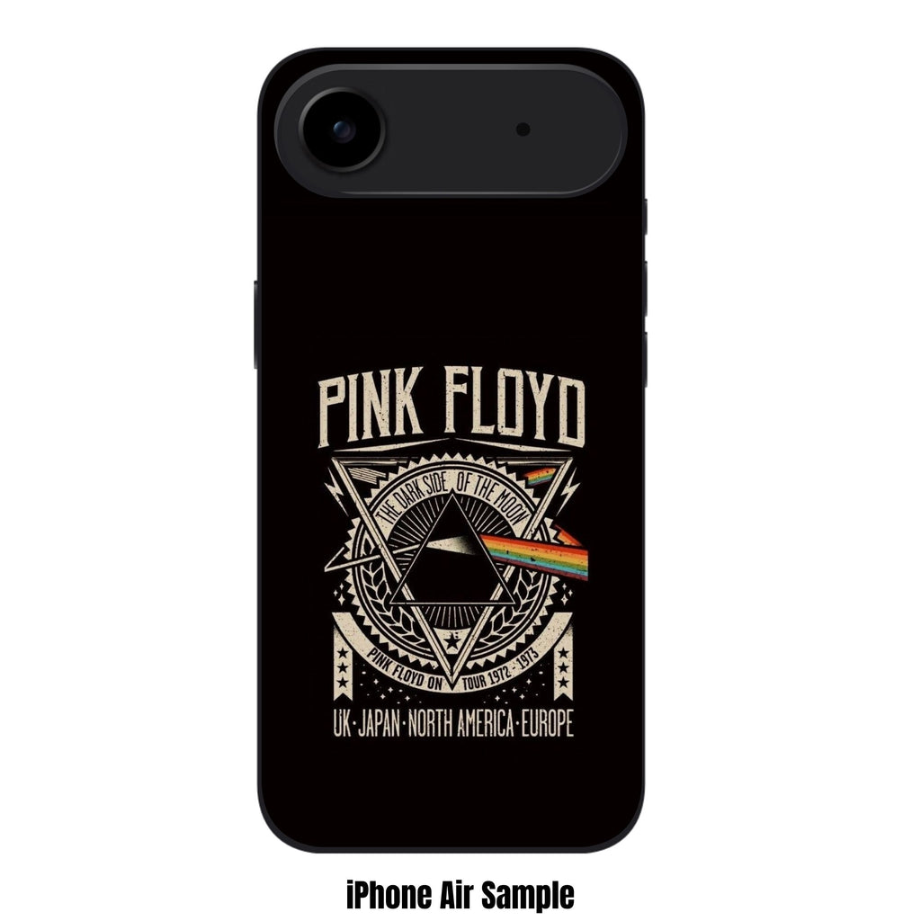 Pink Floyd Phone Case For iPhone Samsung Galaxy Pixel - Pink Floyd The Dark Side Of The Moon Tour Graphic Poster In Black Background